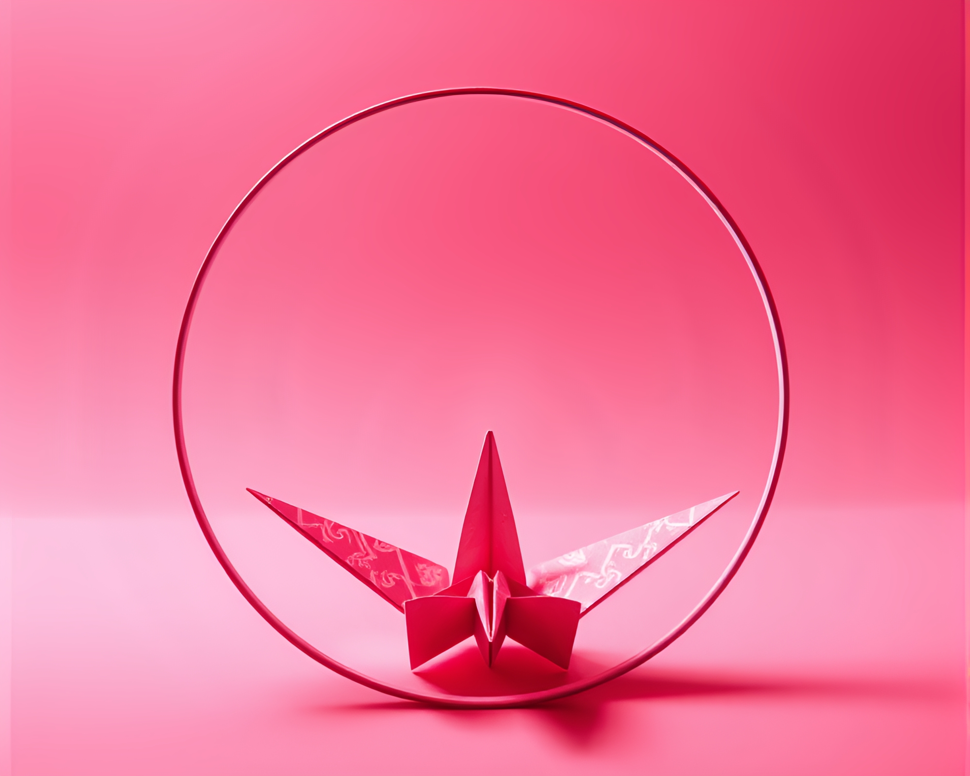 Mesmerizing 3D Origami Crane Duotone Frame – free AI stock image
