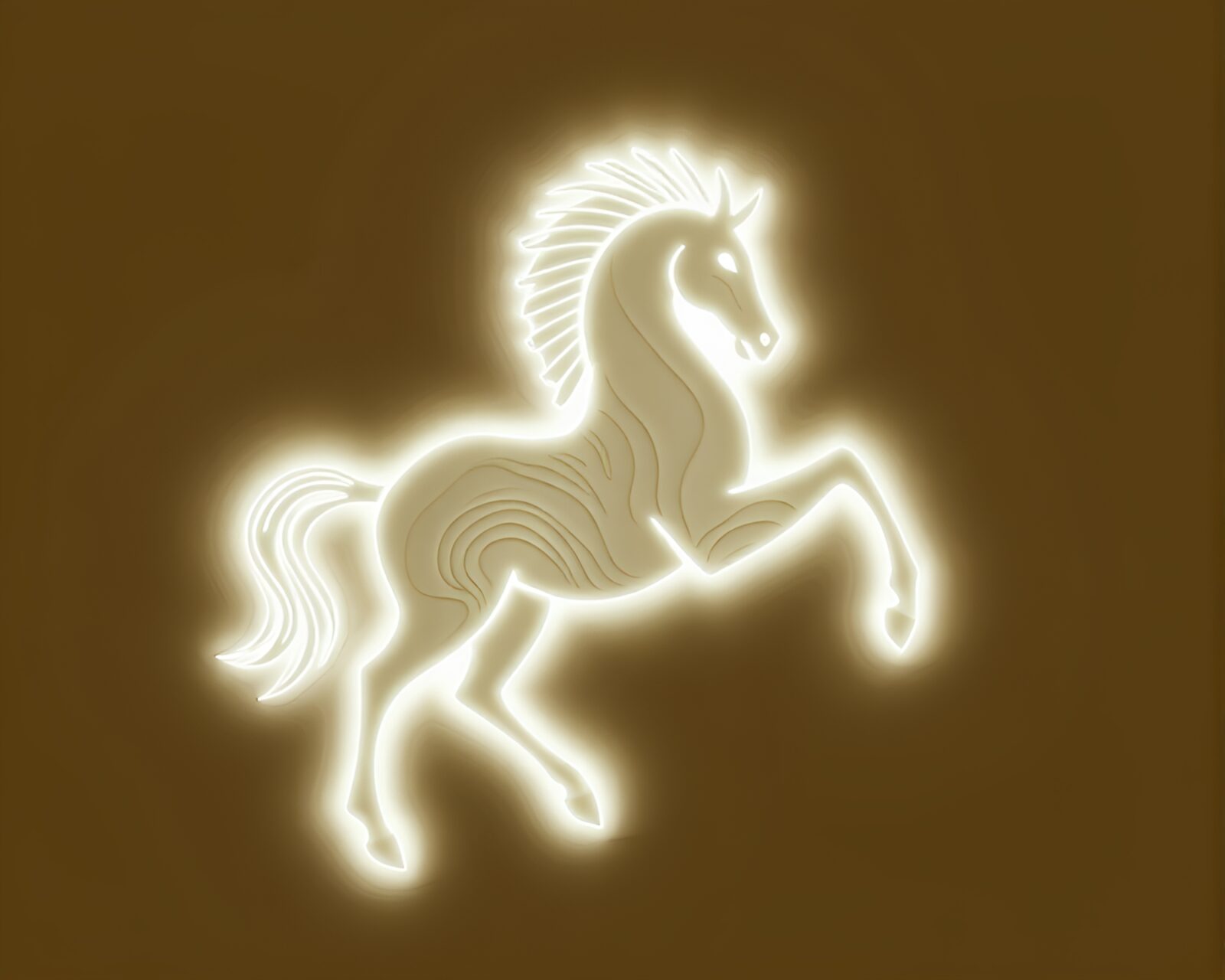 Majestic centaur under artistic LED lighting in ivory hues
