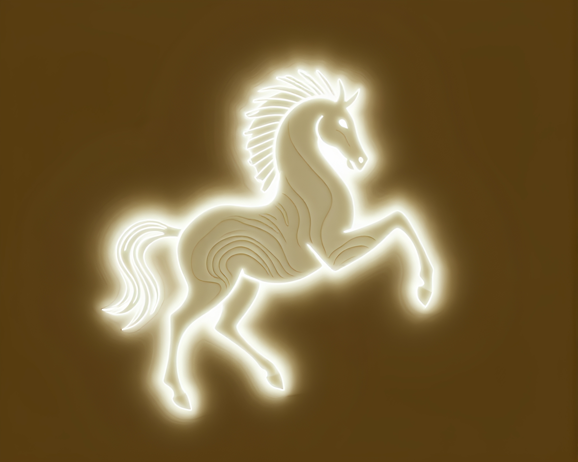 Ivory White Centaur Illuminated by LED Light Art – free AI stock image