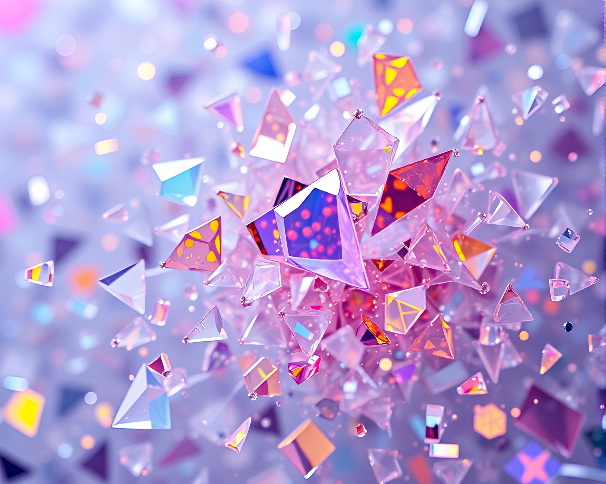 Nanobot Swarm Illuminated by Starburst Glass Shards – free AI stock image