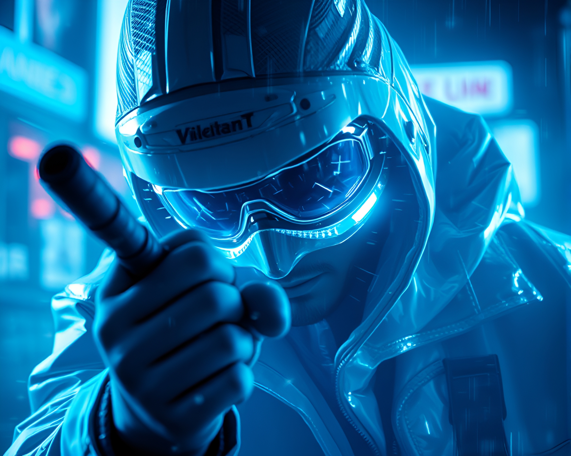 Cyberpunk Vigilante in Real-Time Ray Tracing – free AI stock image