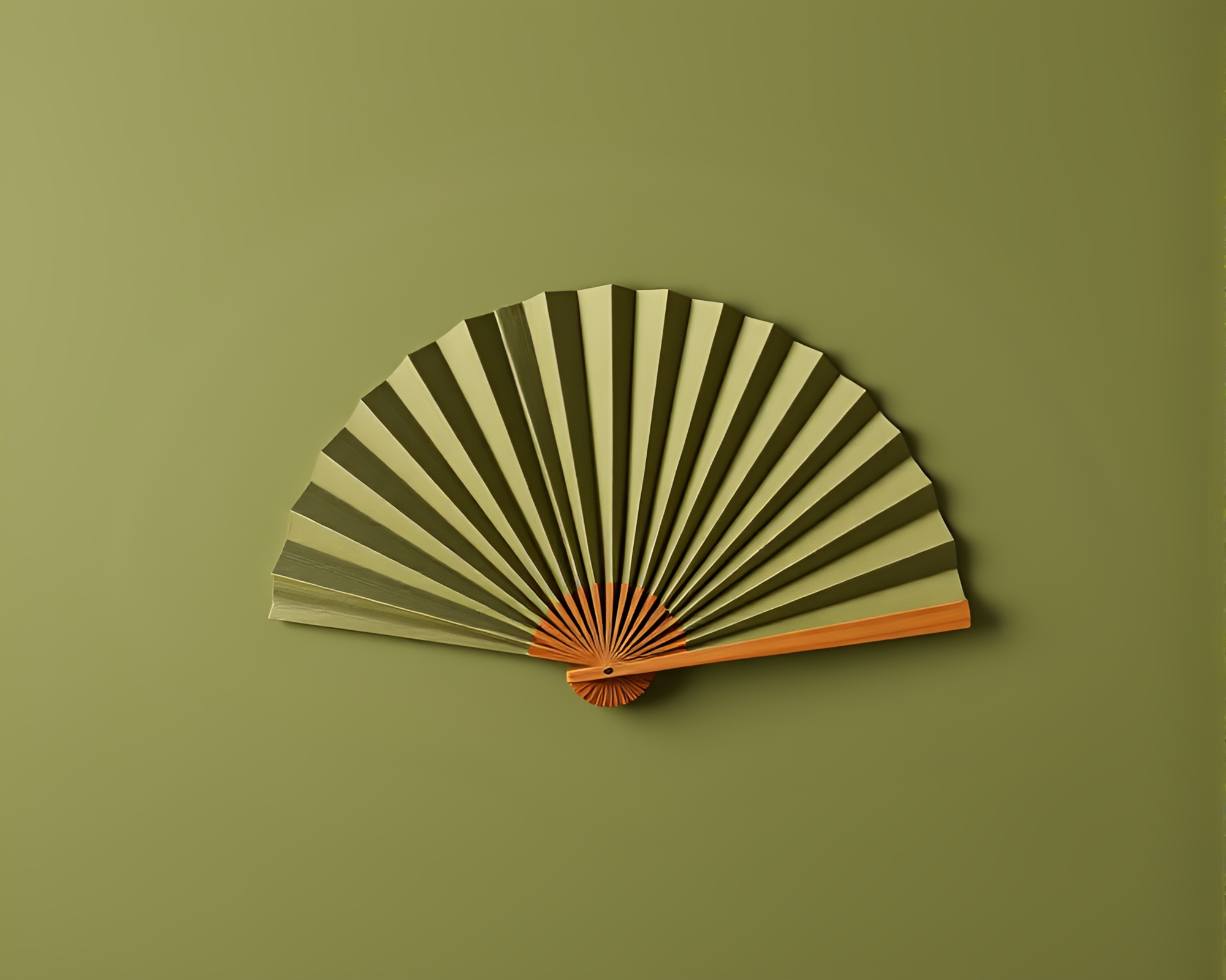 Hand-Painted Fan Embracing Negative Space – free AI stock image