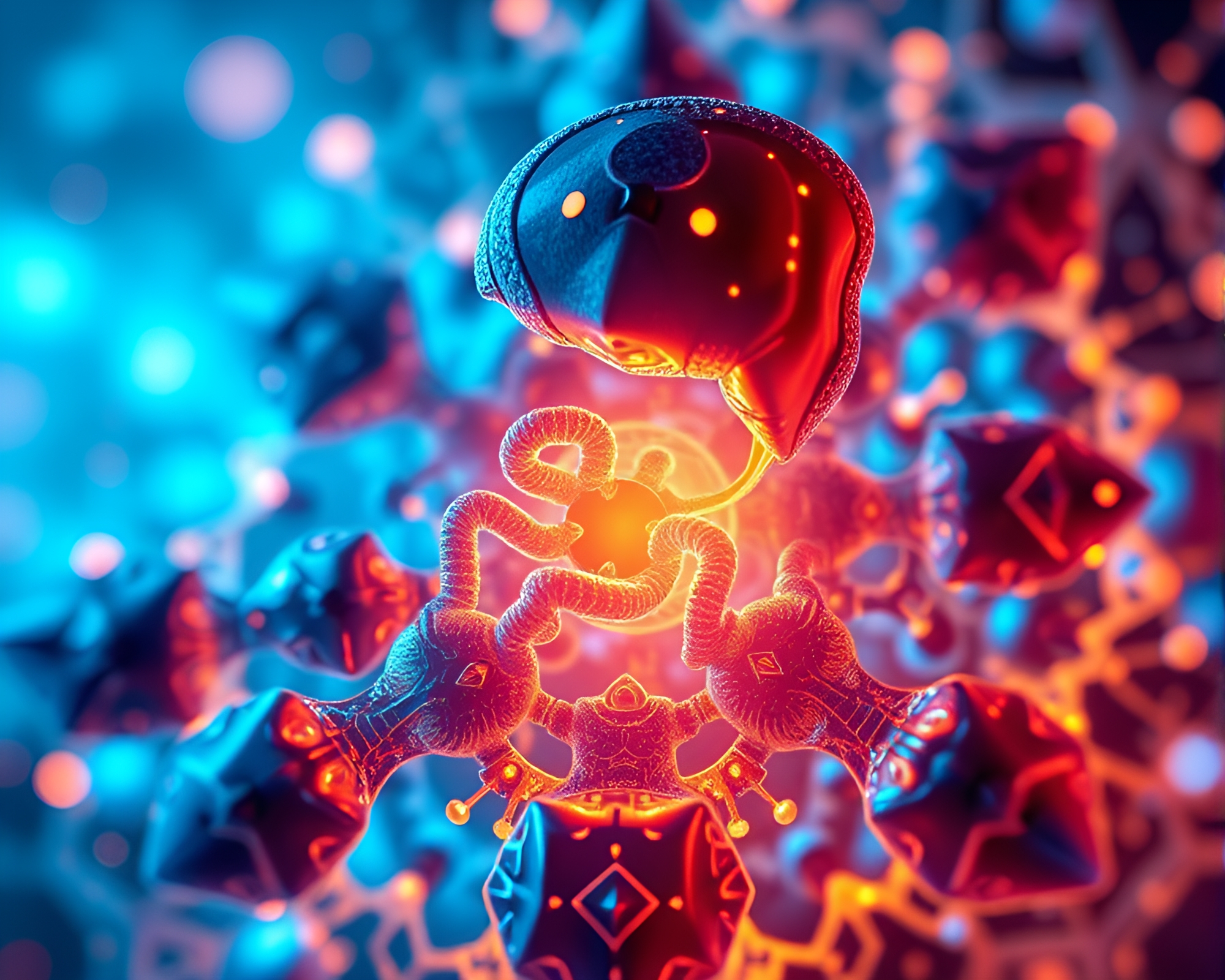 Fractal Glow Cartoon Augmented Reality Hatching Composition – free AI stock image