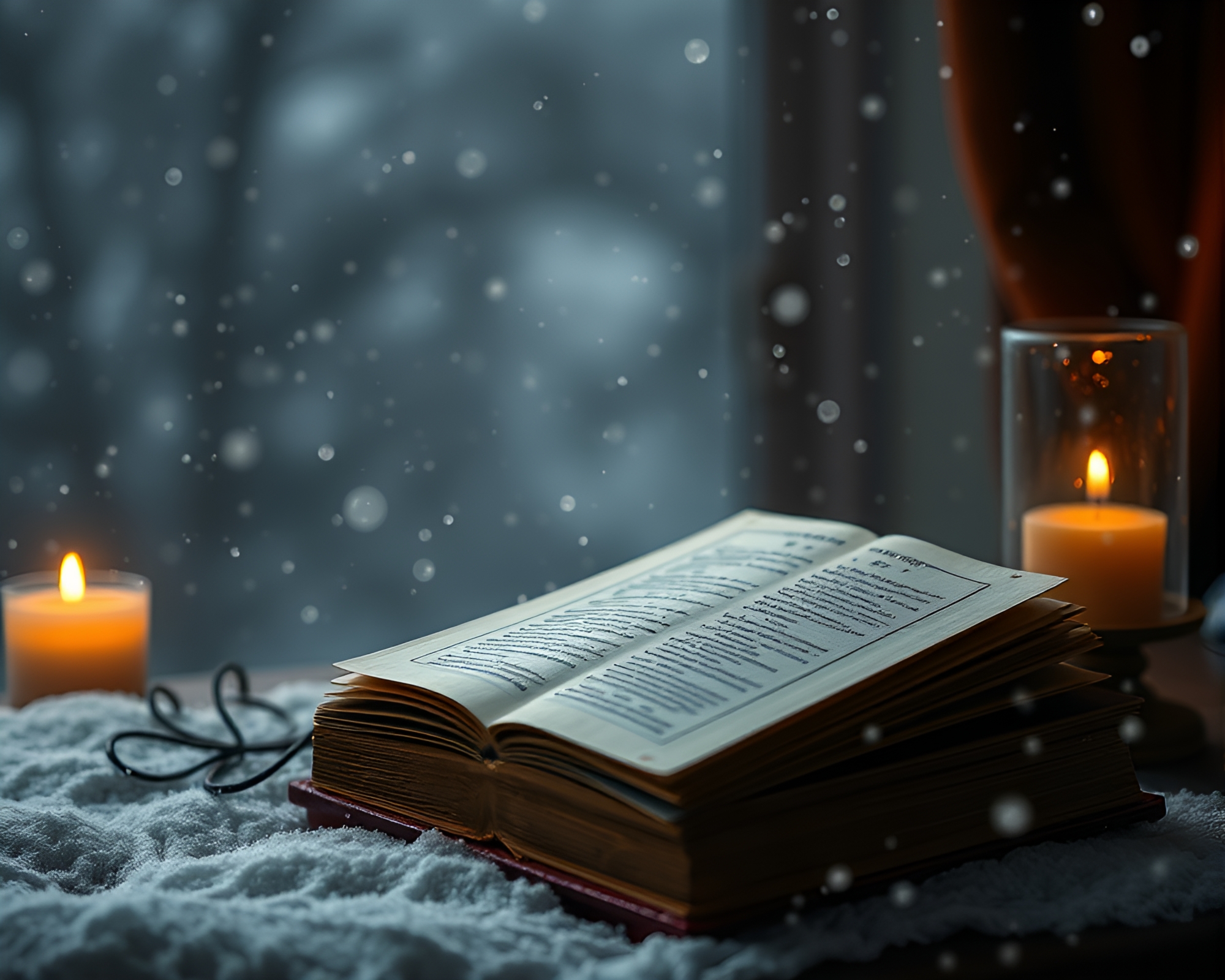 Enchanting Winter Scene Inspired by Poe’s Works – free AI stock image