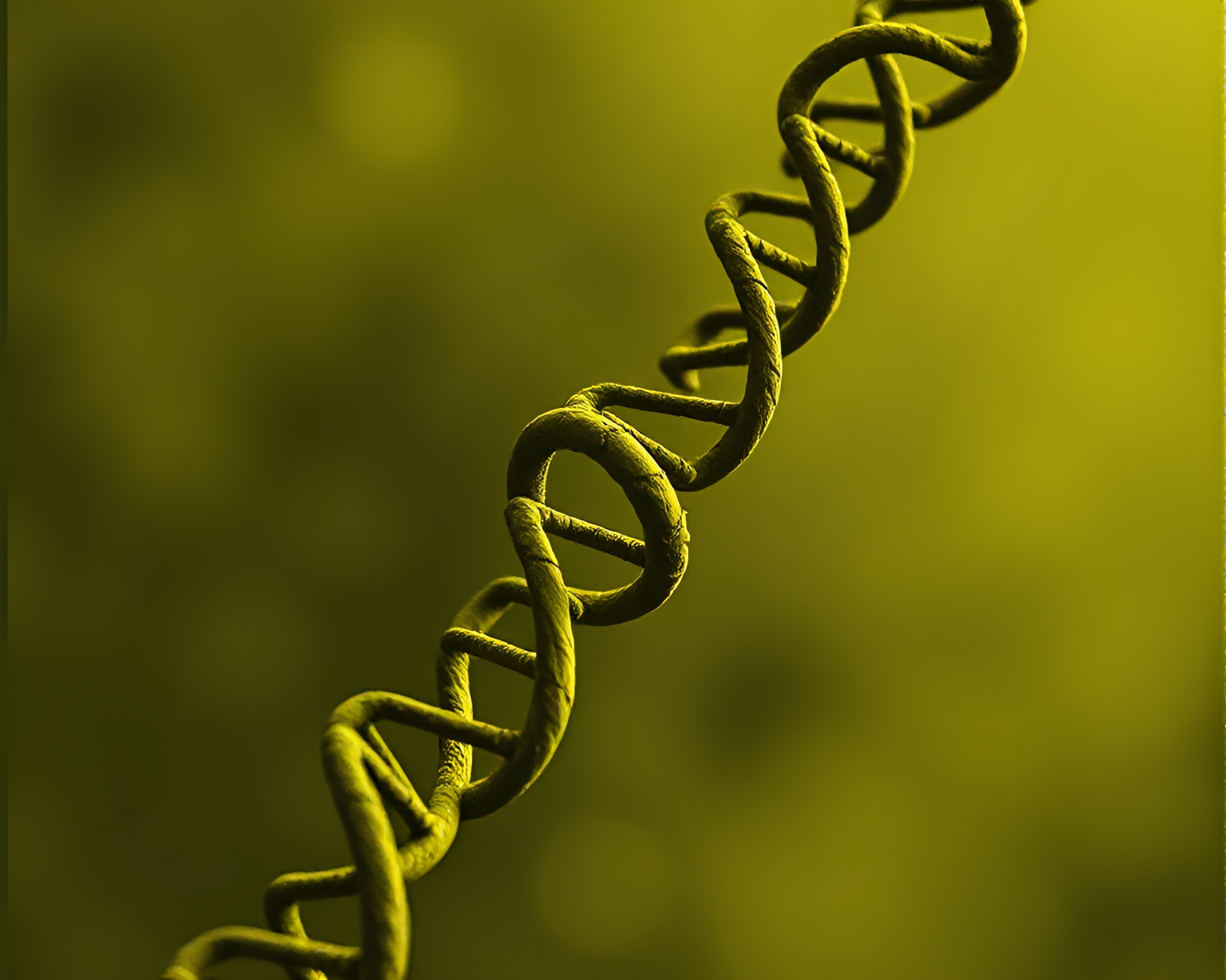Dynamic DNA Helix in Dutch Angle Ink Wash Art – free AI stock image