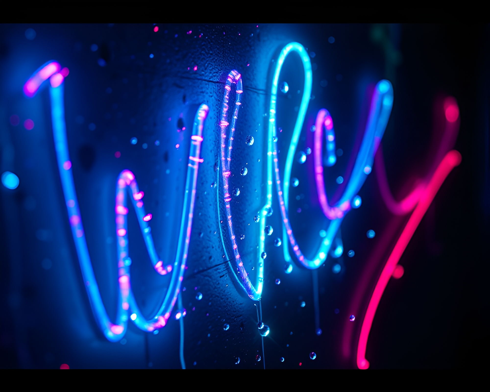Neon Graffiti Dew Drops Stop-Motion Fairytale – free AI stock image