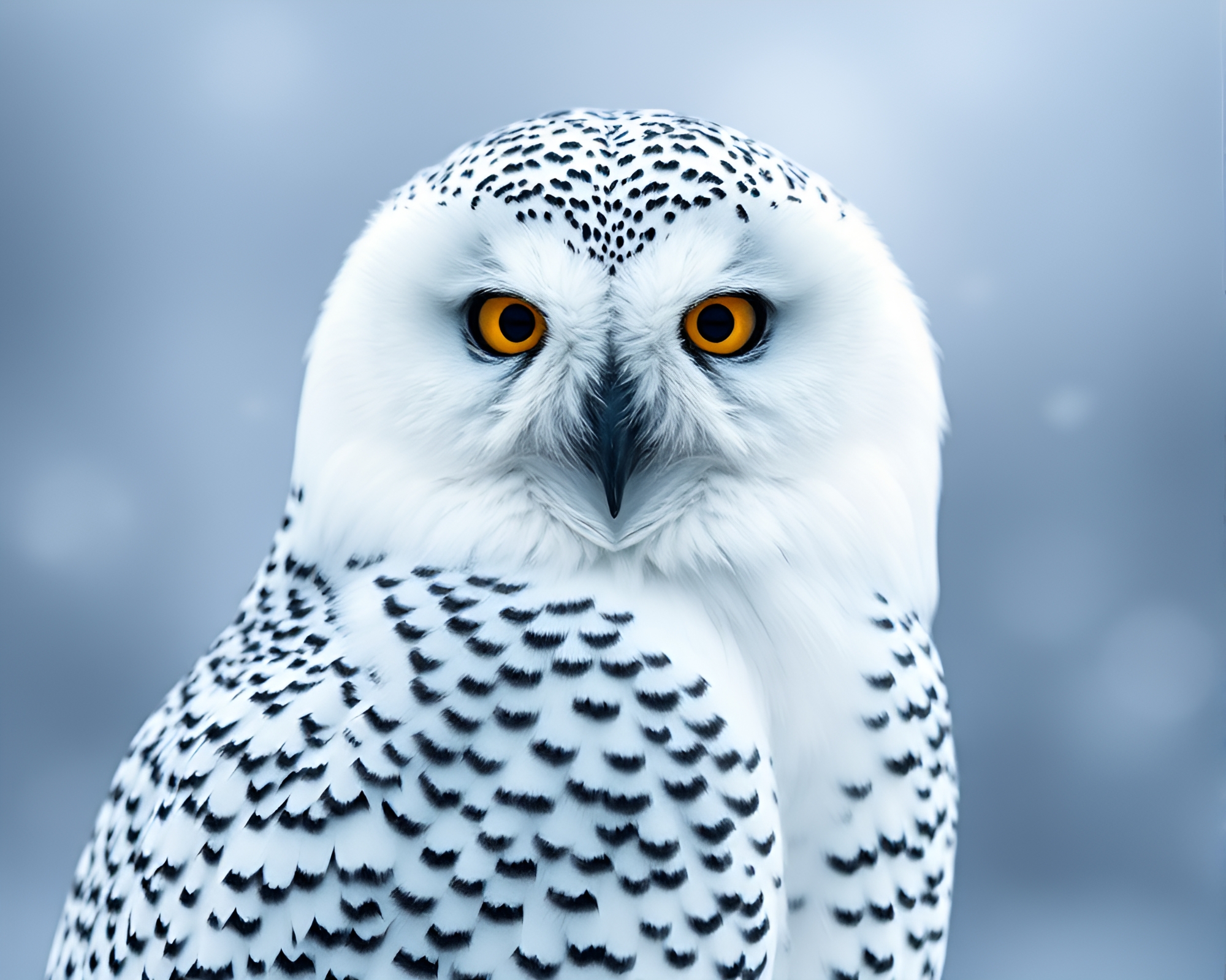 Pixelated Snowy Owl in Soft Focus Winter Scene – free AI stock image