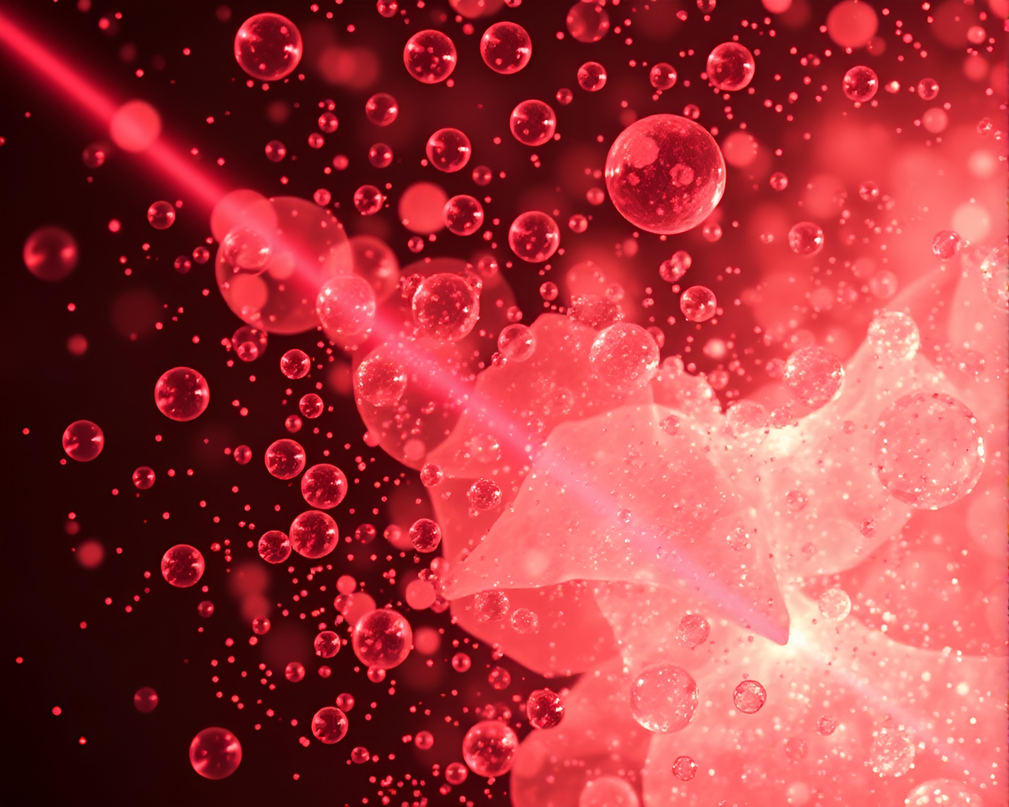 Laser Sword Bubble Clusters in Rose Gold Palette – free AI stock image