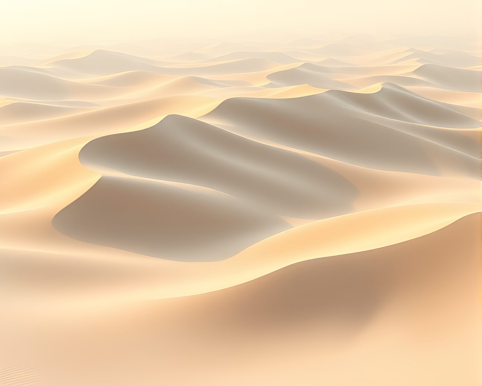 High-poly 3D rendered desert with thick oil impasto ridges