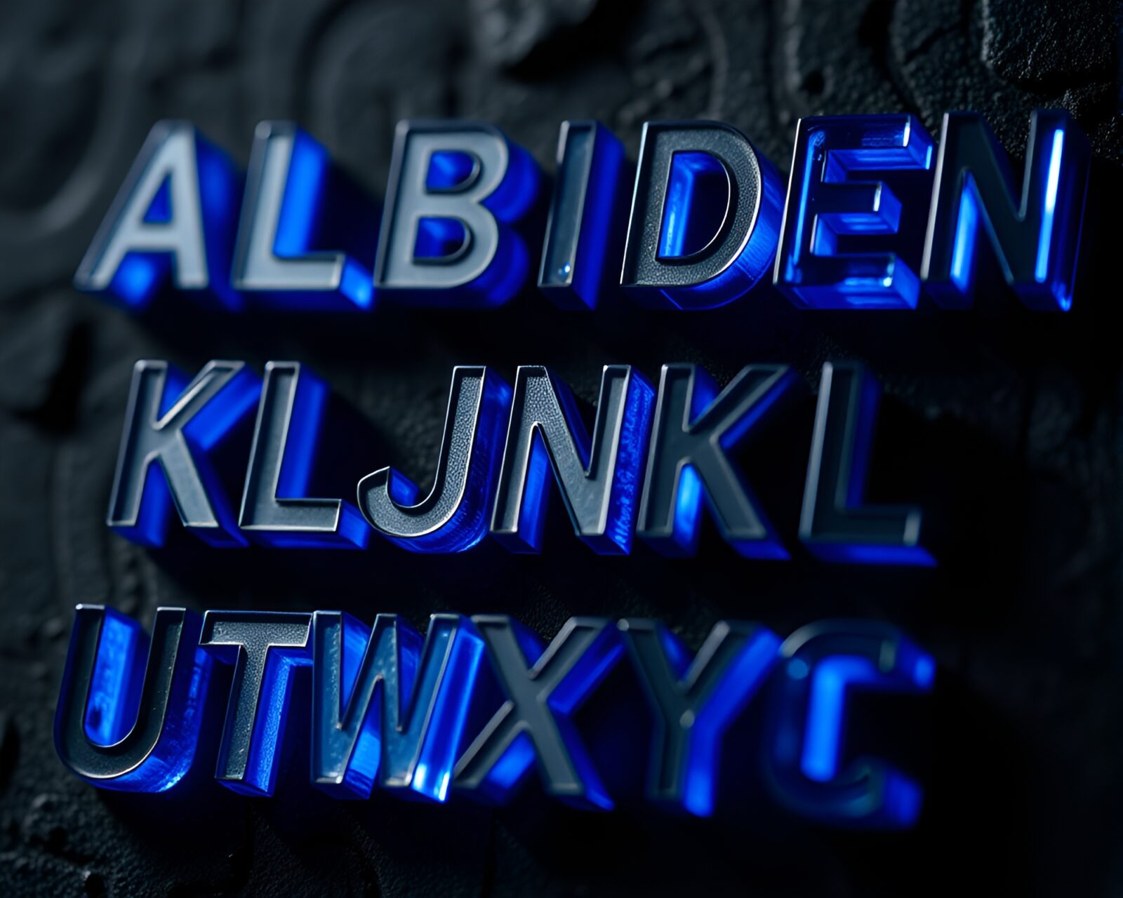 Selective color sapphire tone runes composition in detailed focus