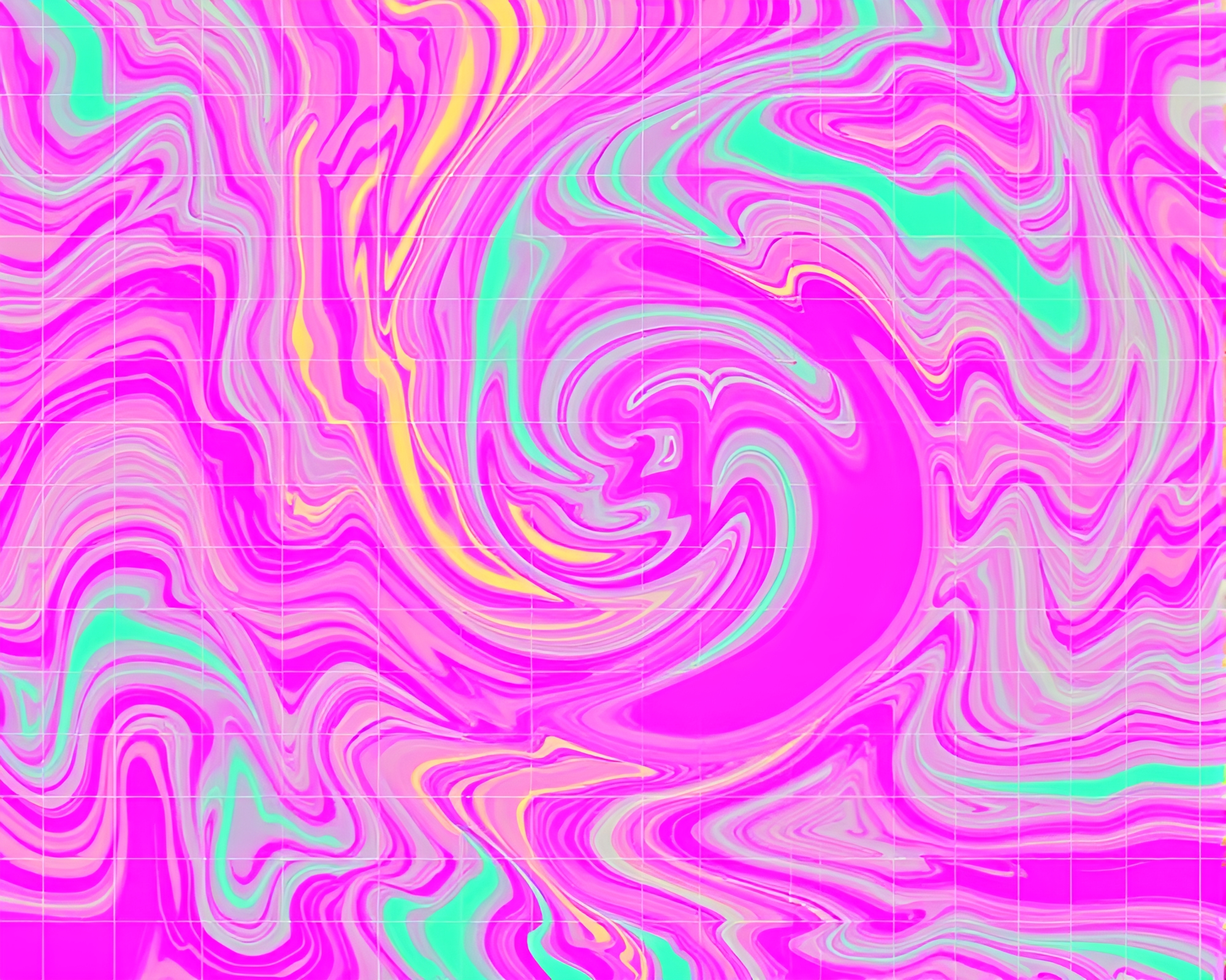 Magenta Psychedelic Swirls in 3D Grid Scan – free AI stock image