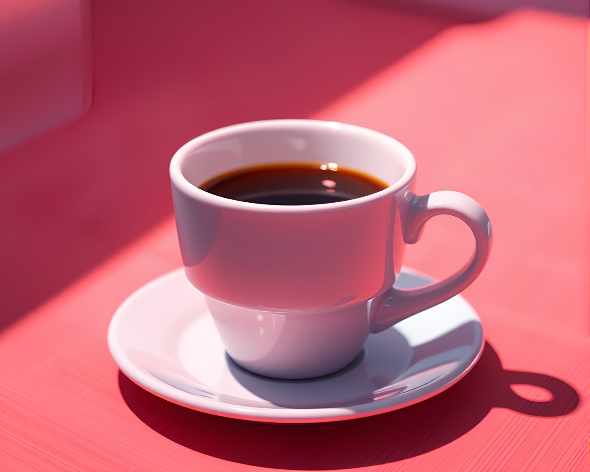 Surreal Coffee Break with Ultraviolet Glow – free AI stock image