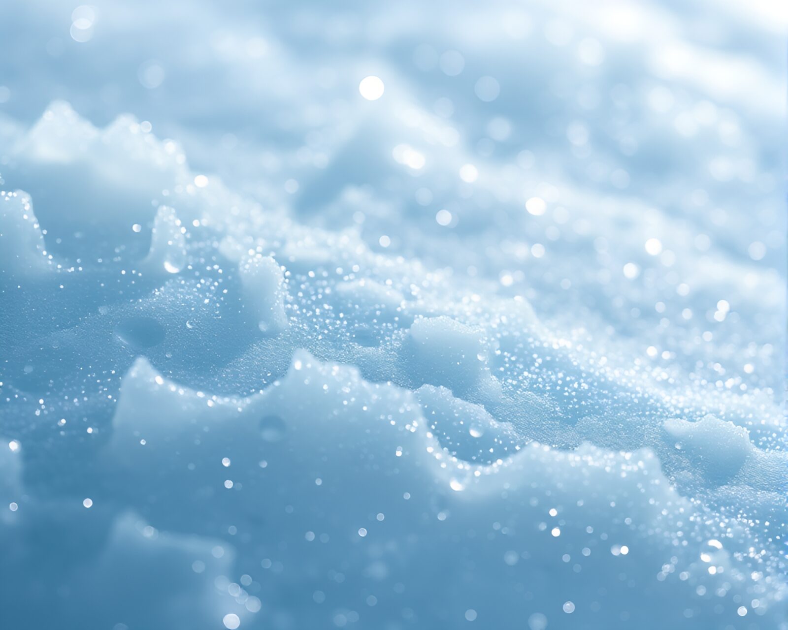 Glistening water droplets on glacier with cartoon shading effect
