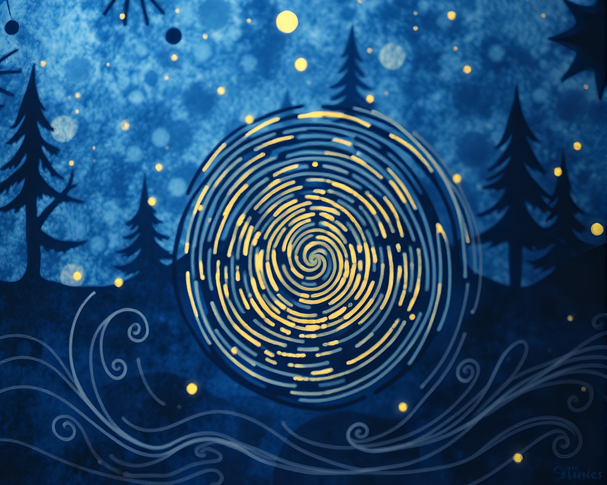 Swirling Fingerprint Dream Journal – free AI stock image