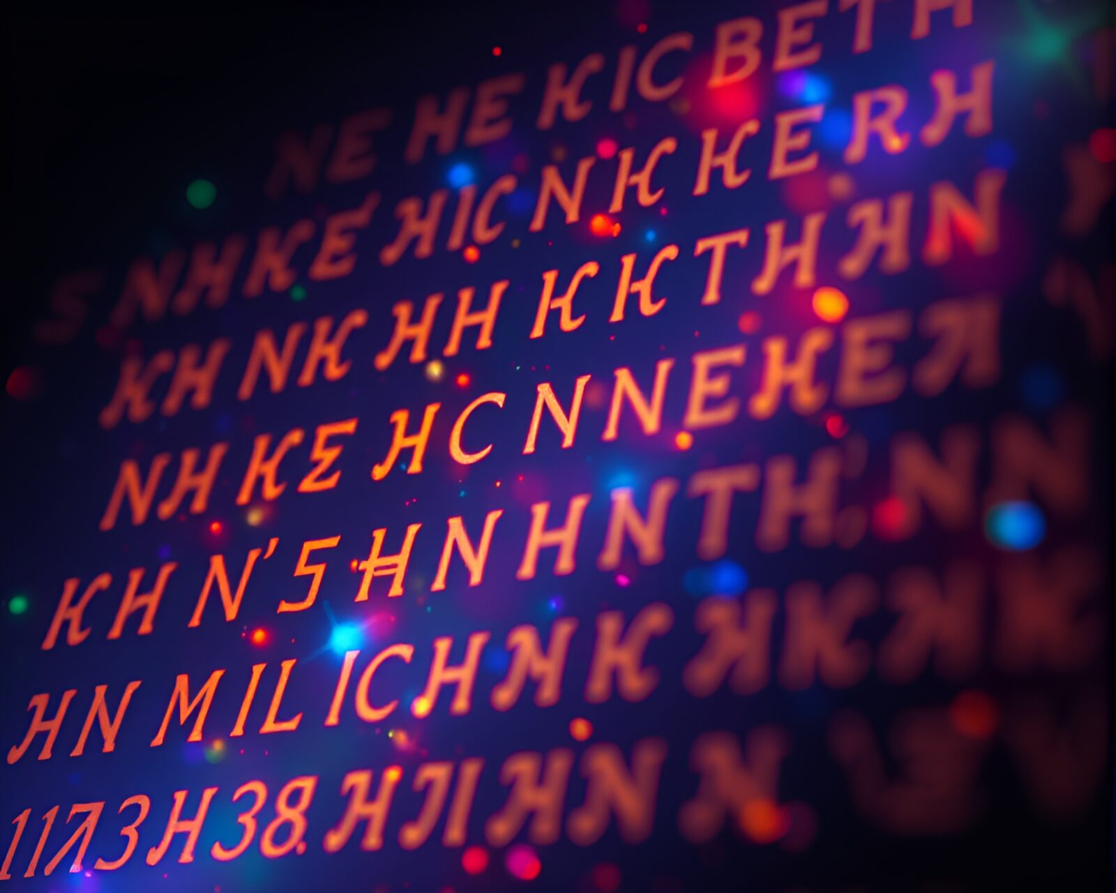 A mystical rune illuminated by glowing fireflies in a spotlight