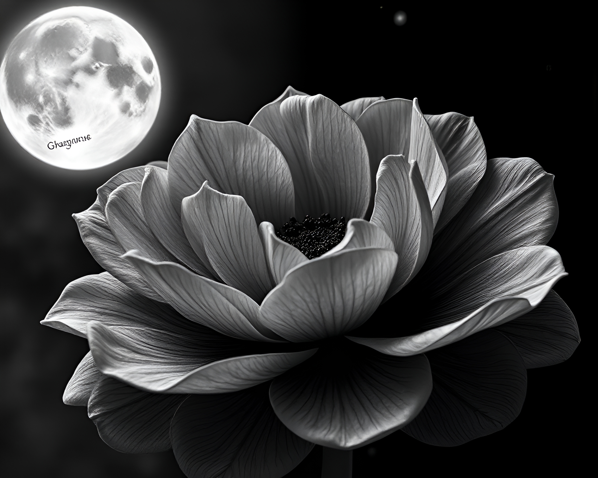 3D Bio-Printed Flower Petals in Lunar Grayscale – free AI stock image