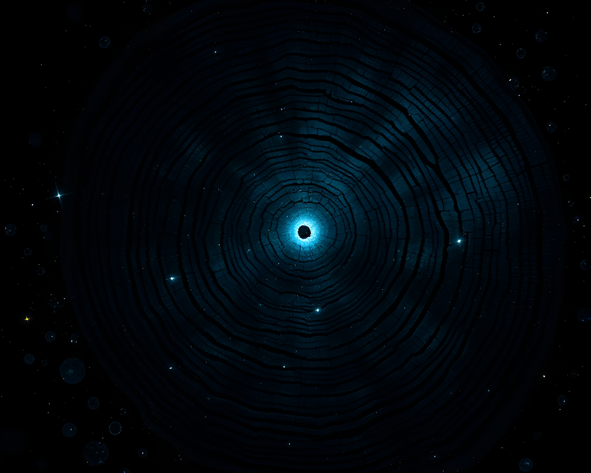 Interstellar Tree Nebula in Dystopian Darkness – free AI stock image