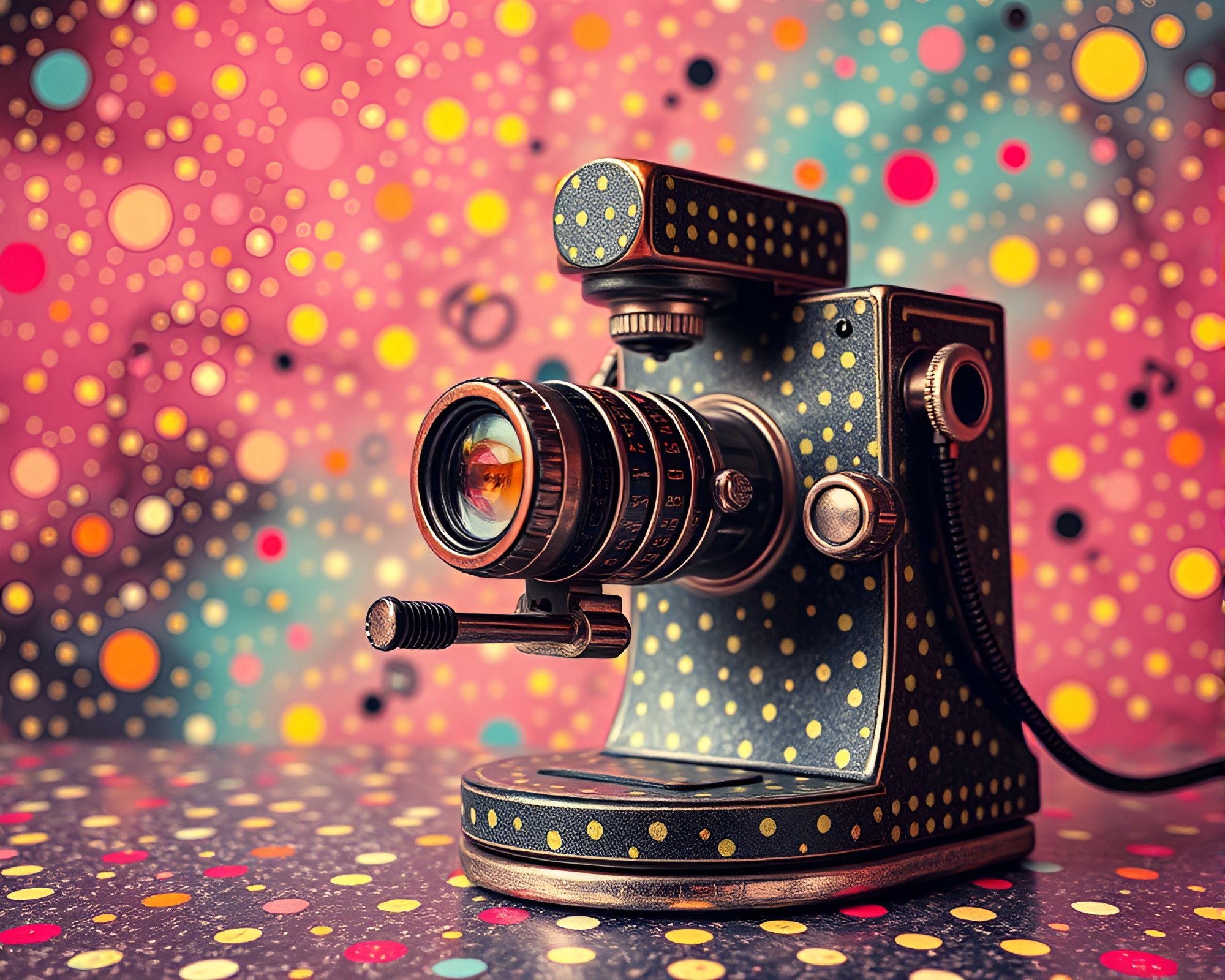 Surreal Sextant Pointillist Pop Art Masterpiece – free AI stock image