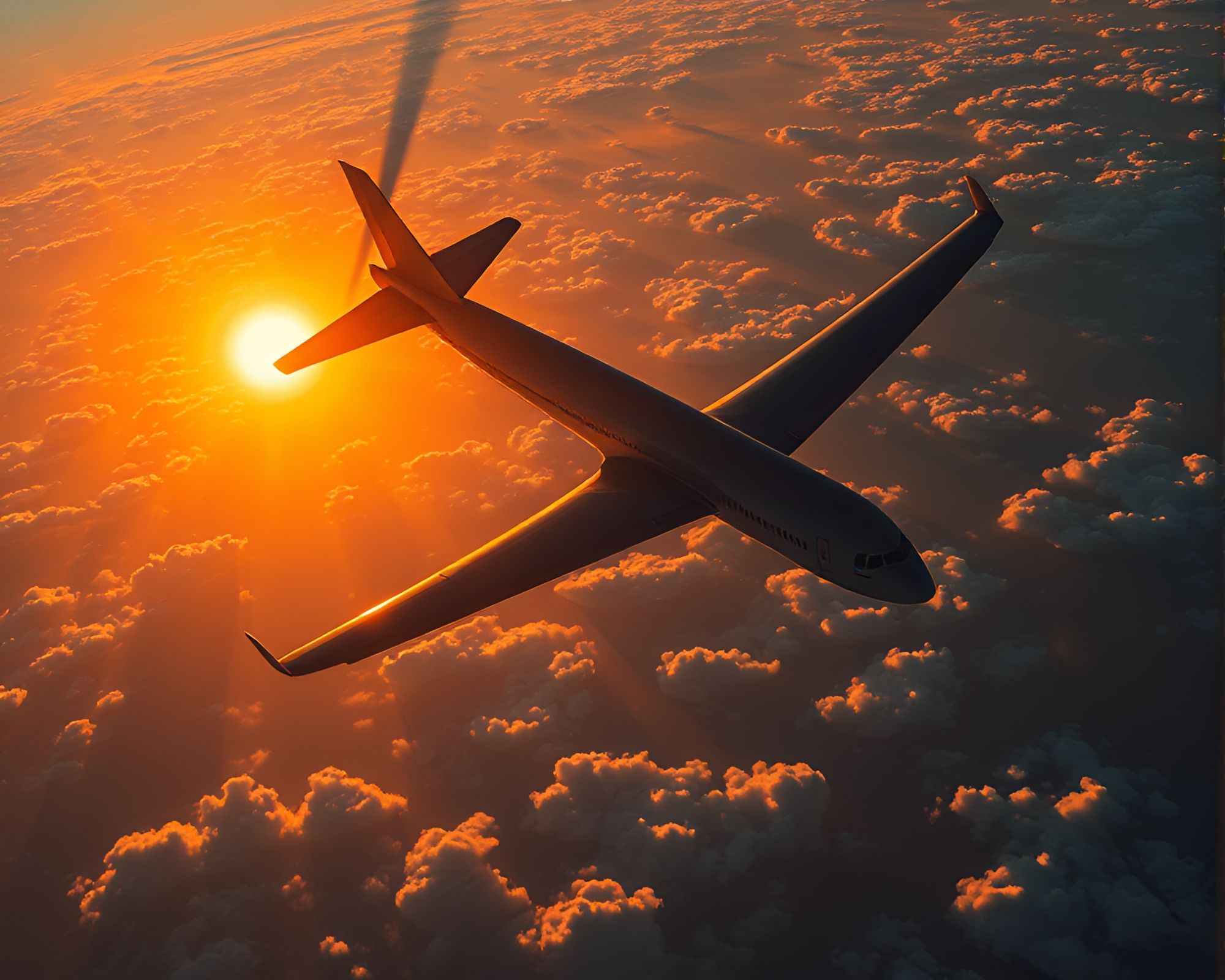 Eclipse Shadow Airplane in Neural Art Style – free AI stock image