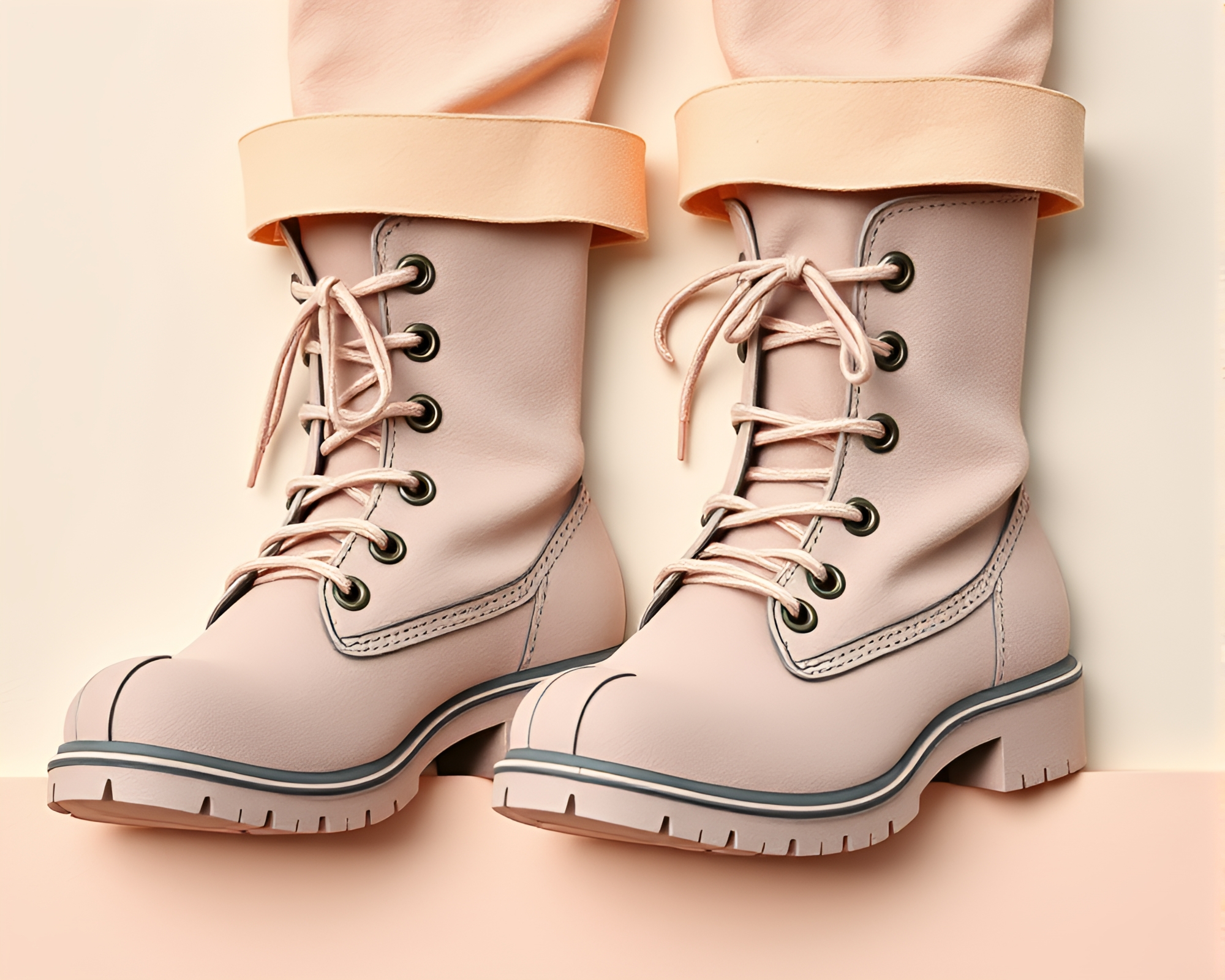 Ethereal Gravity Boots in Muted Pastels – free AI stock image
