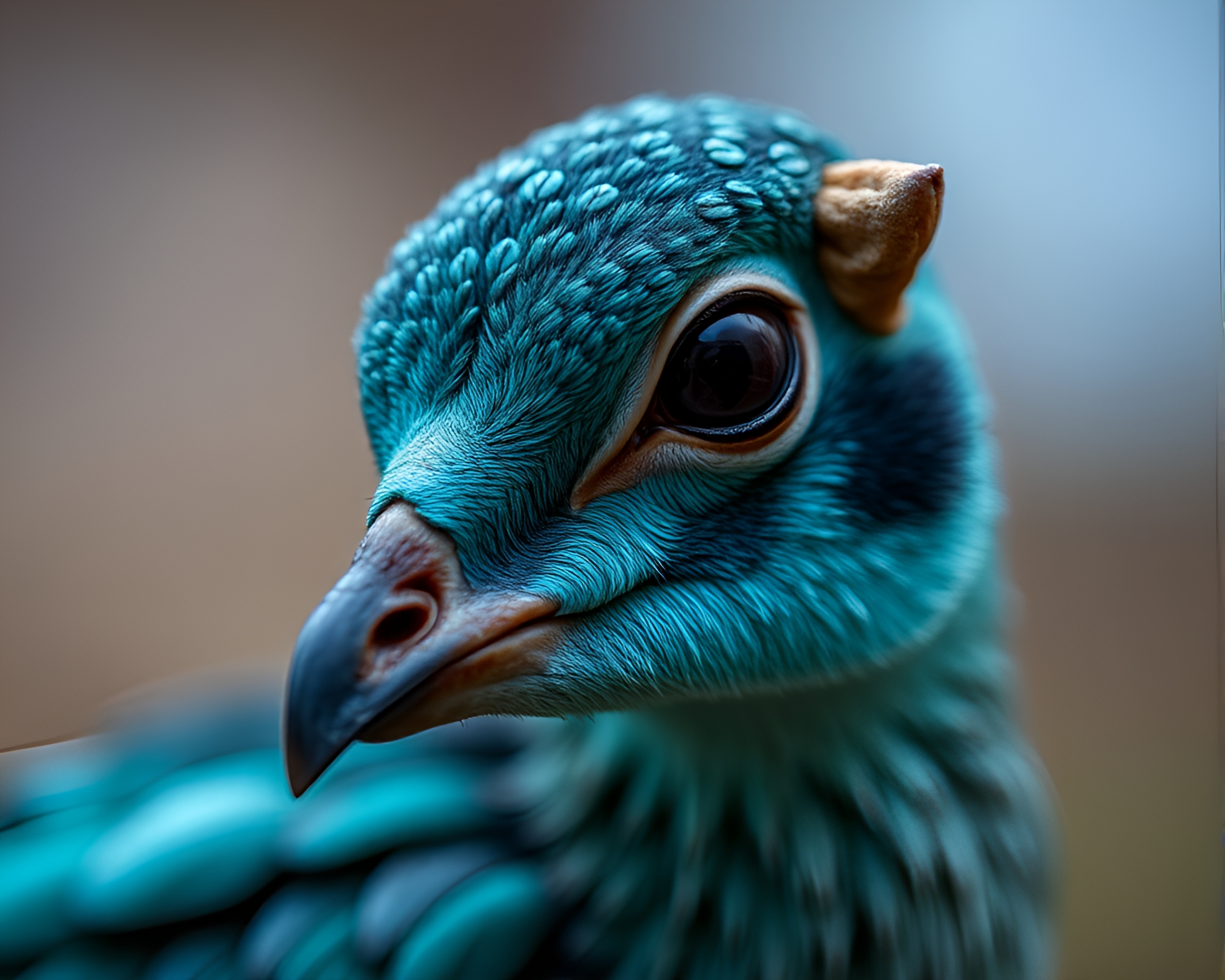 Teal Serenity: Enchanted Close-Up of Satyr with Bokeh – free AI stock image