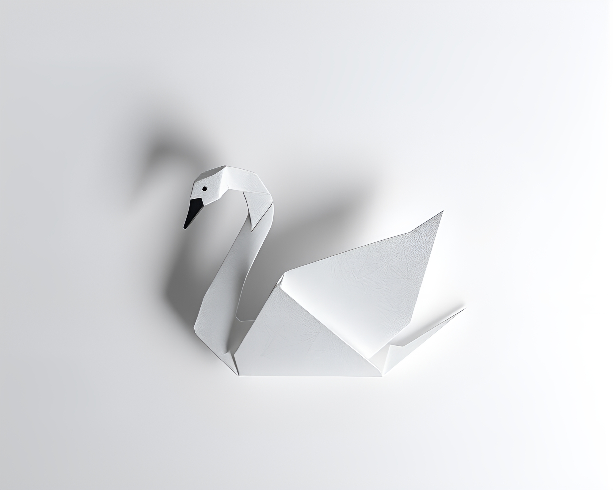 Mesmerizing Blueprint Style Origami Swan Photography – free AI stock image