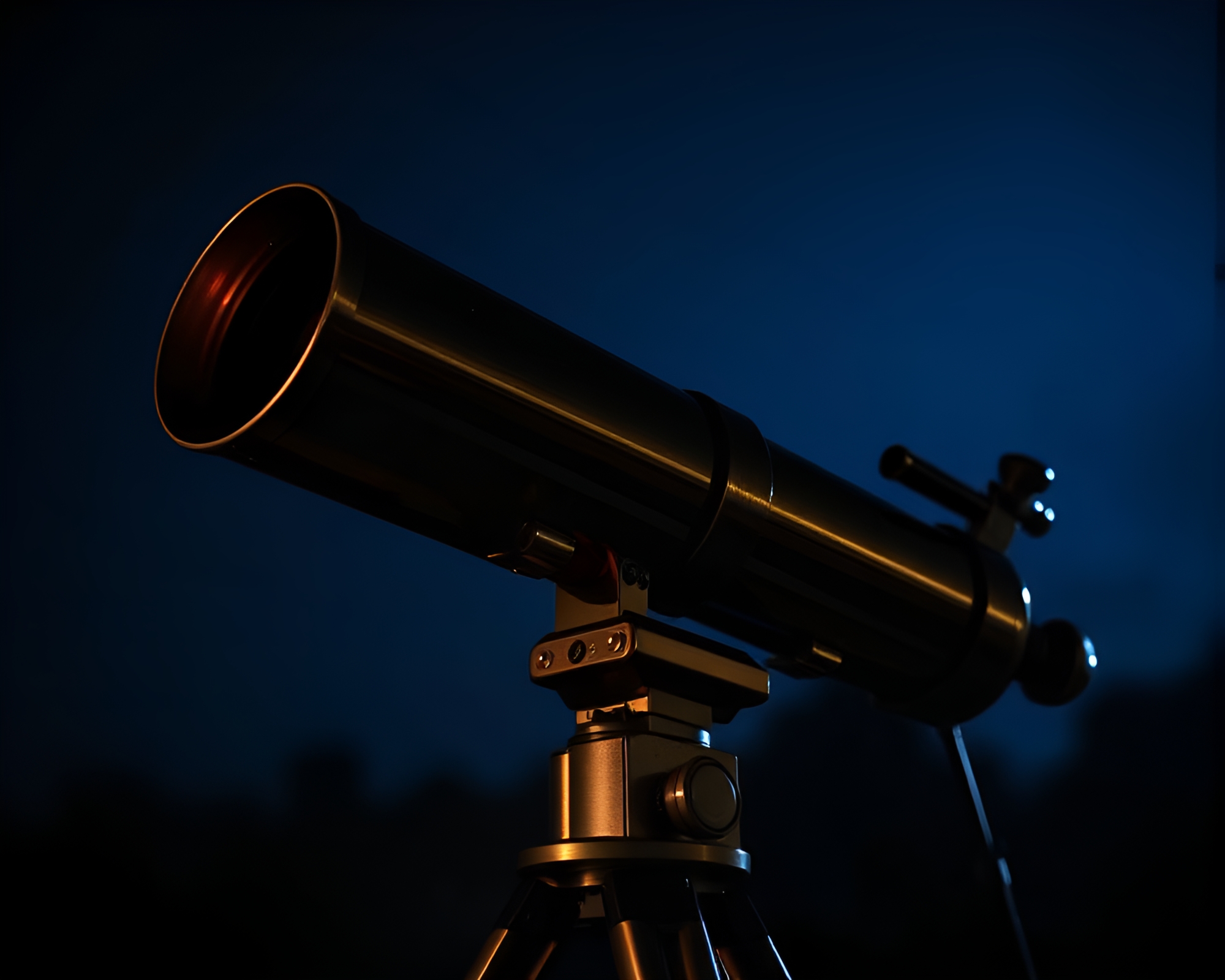 Brass telescope under blue hour lighting – free AI stock image