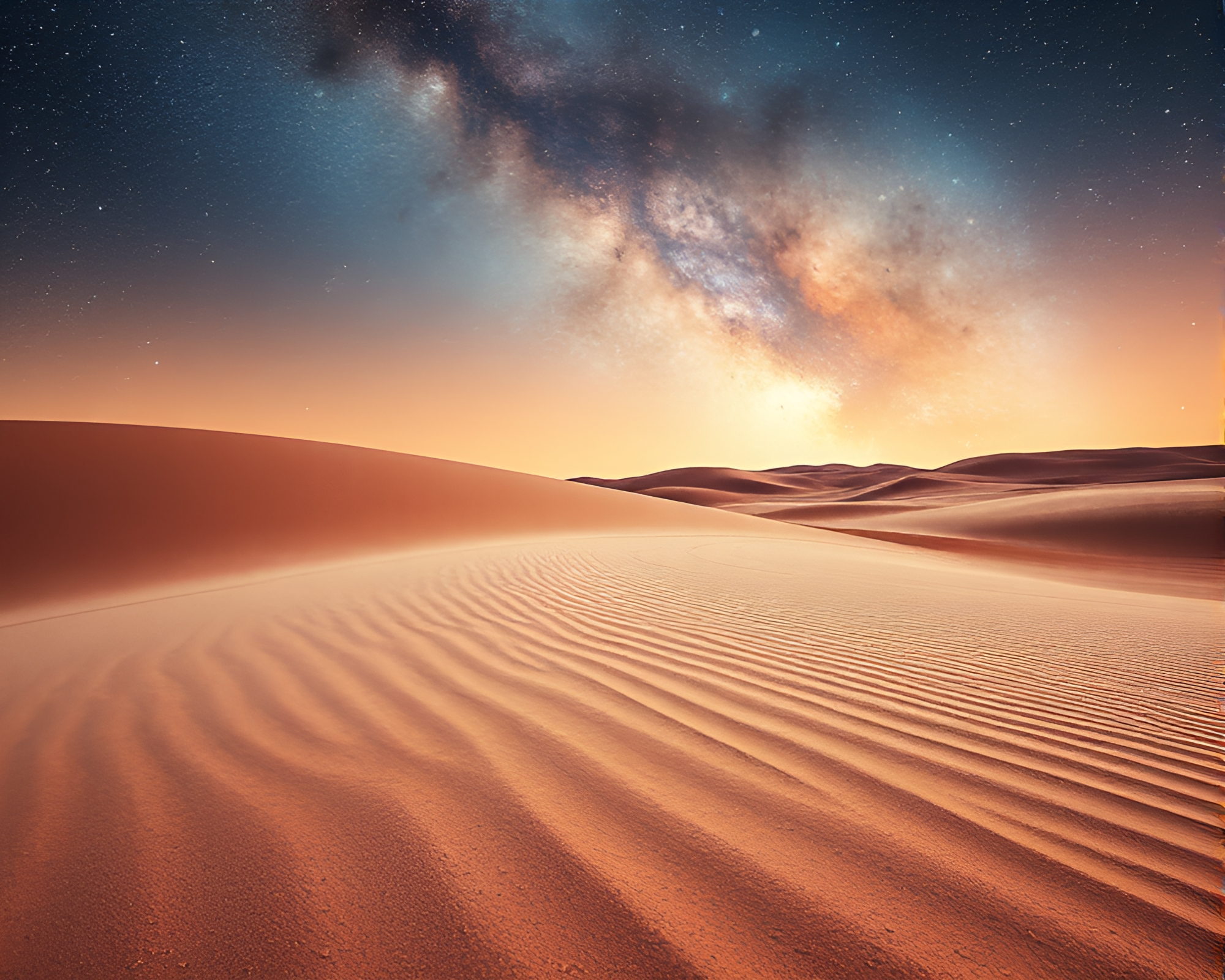 Astral Sands: Celestial Journey Through Desert Dimensions – free AI stock image