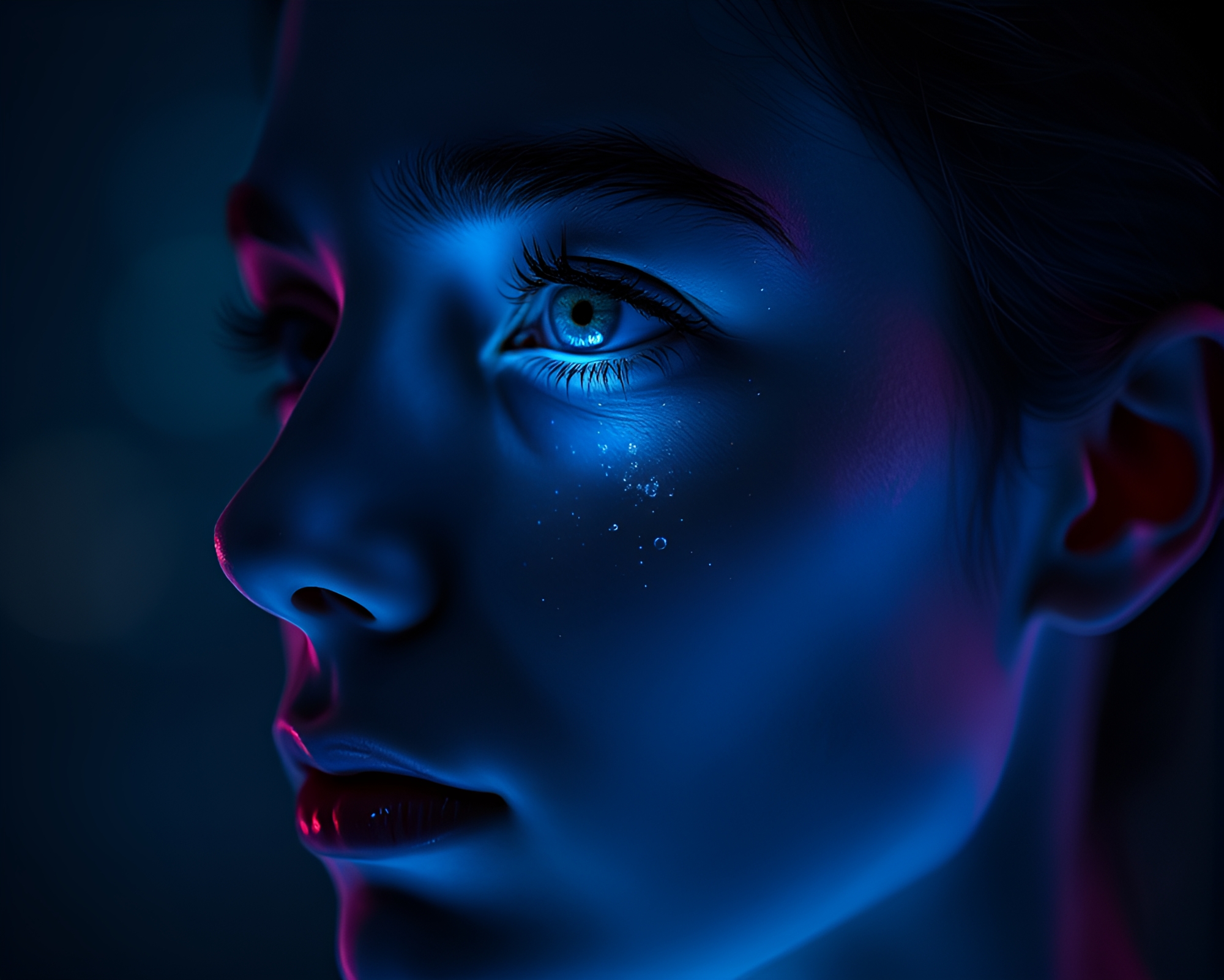Data-Driven Portrait: Smart Contact Lens Illumination – free AI stock image