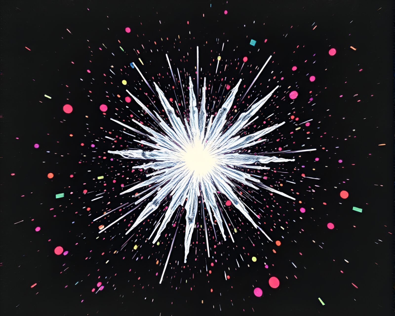 Intricate ice crystals in confetti colors with Gothic theme