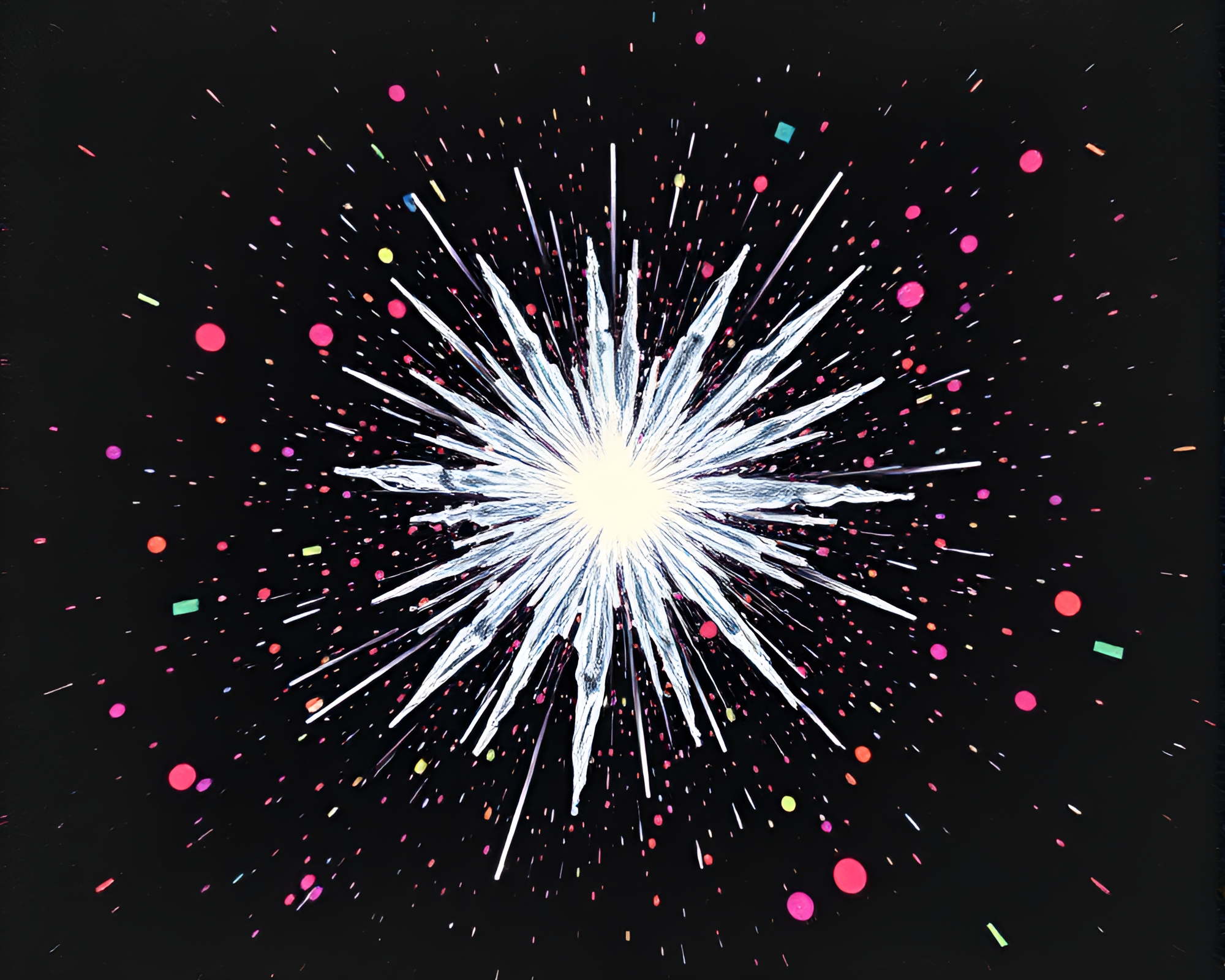 Gothic Ice Crystal Confetti Burst Etching Art – free AI stock image