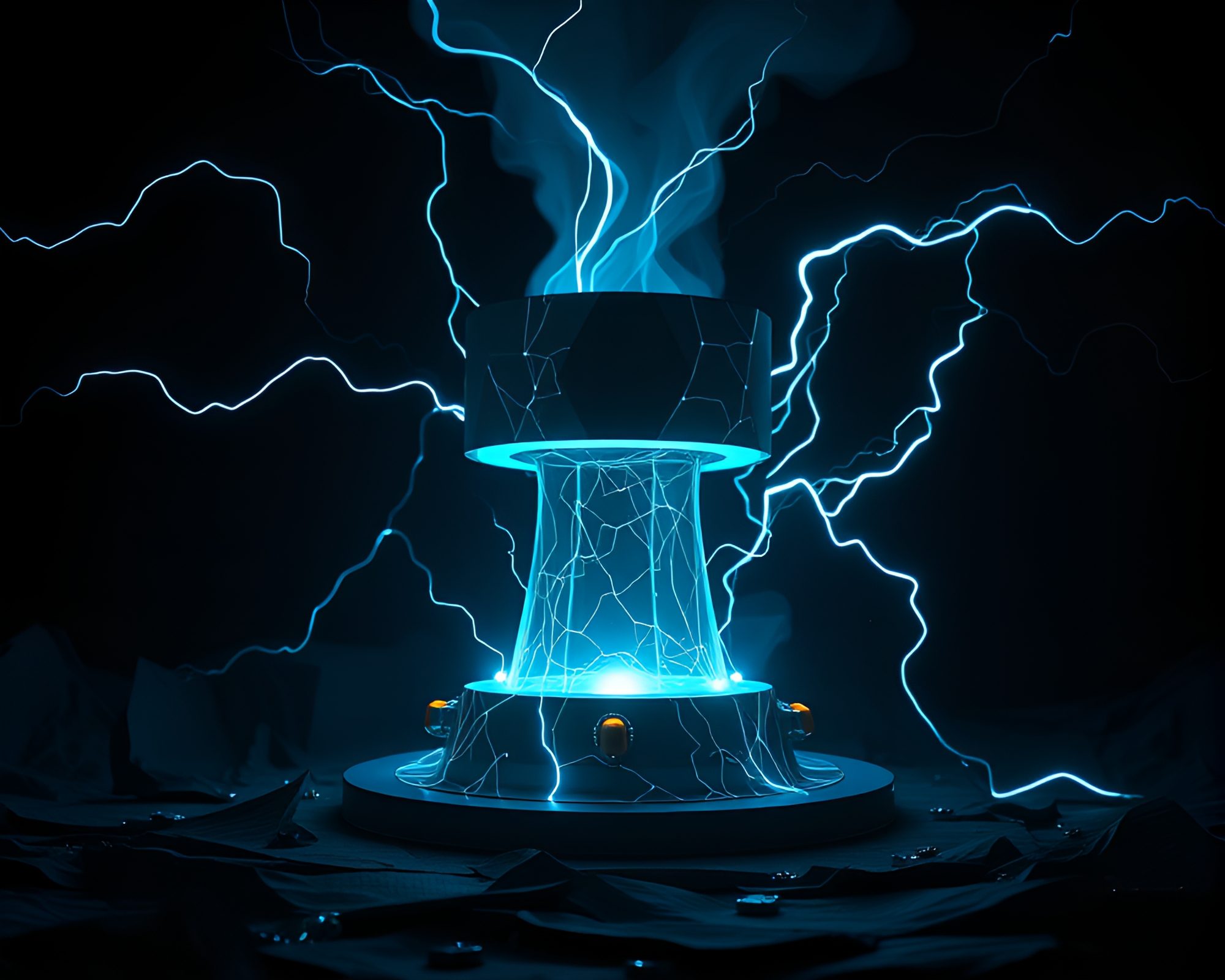 Ethereal Glow: Paper Tears Around Zero-point Reactor – free AI stock image