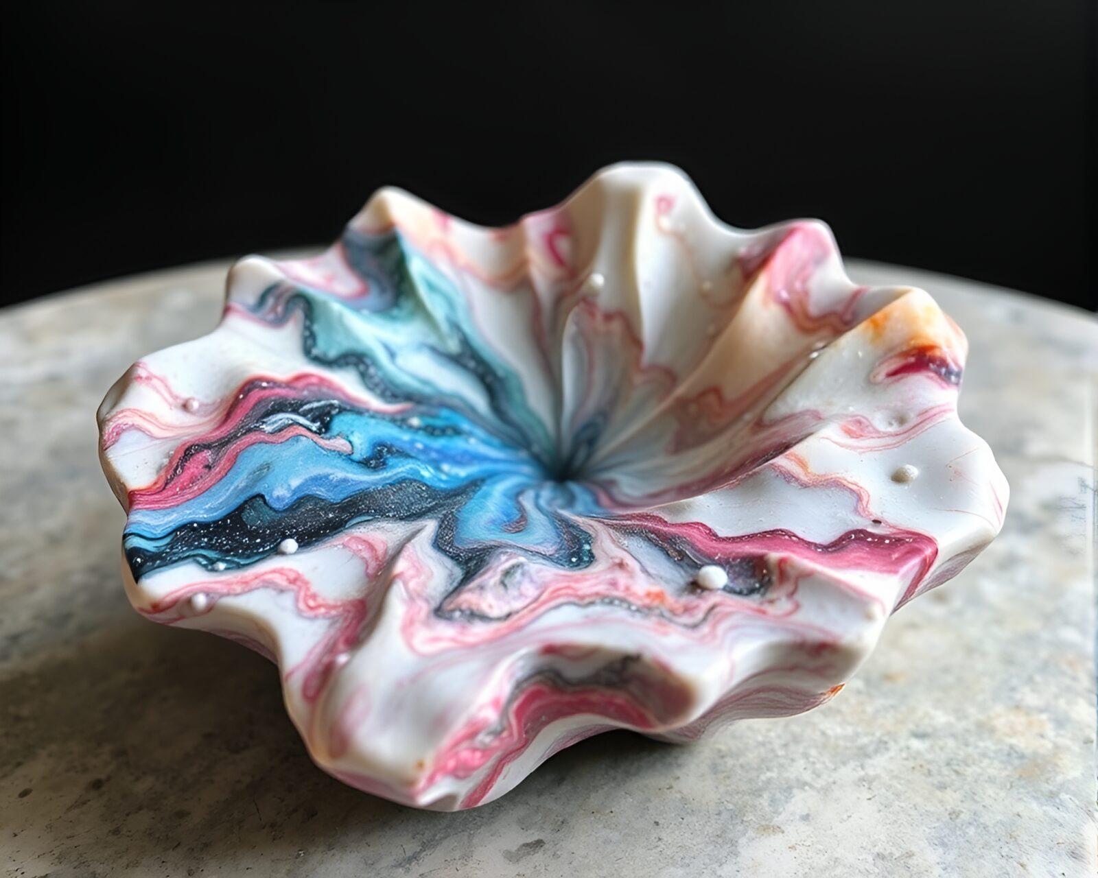 Majestic wildlife watercolor of cosmic dust palette marble sculpture
