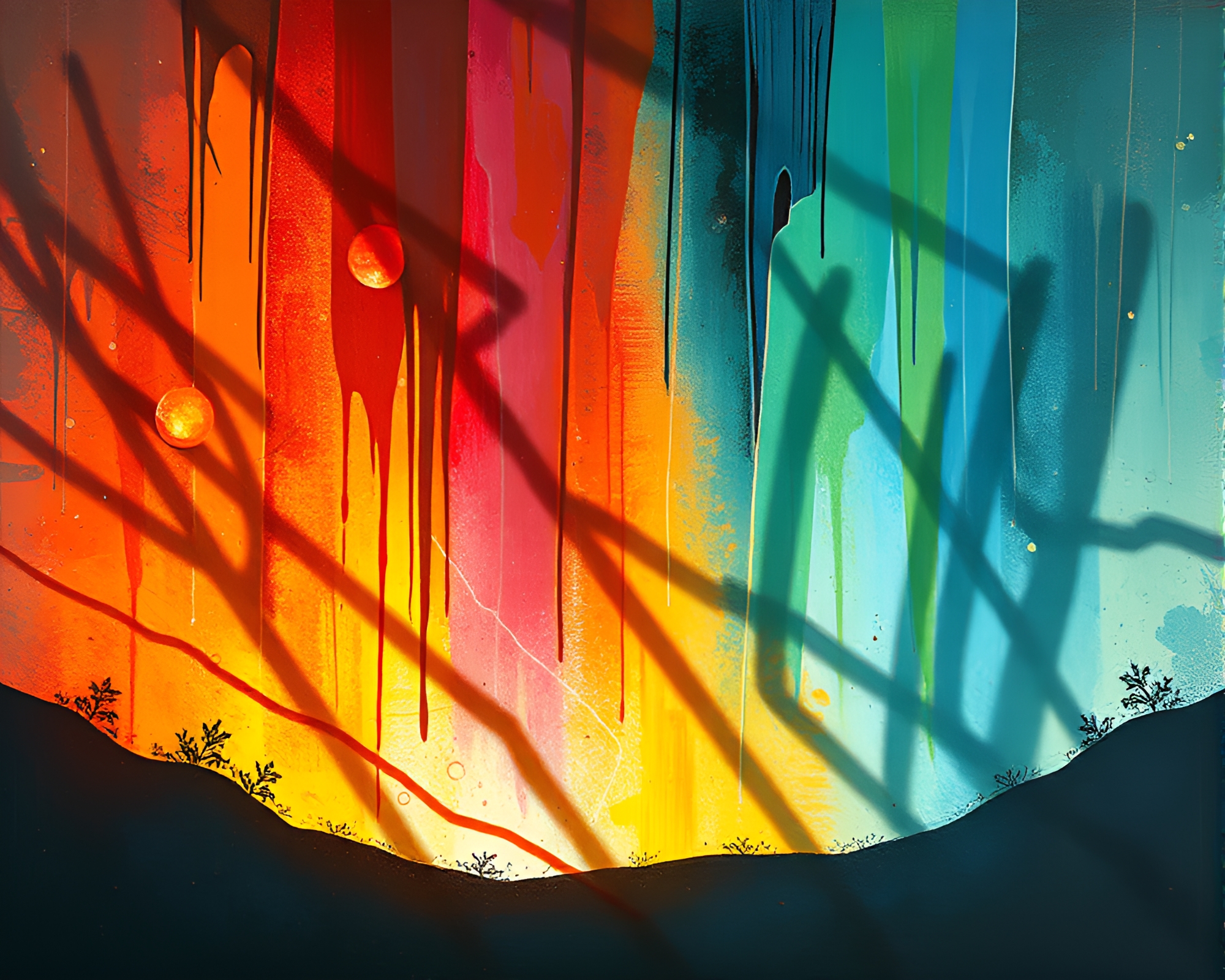 Glass Igloo with Stencil Shadows and Light Streaks – free AI stock image