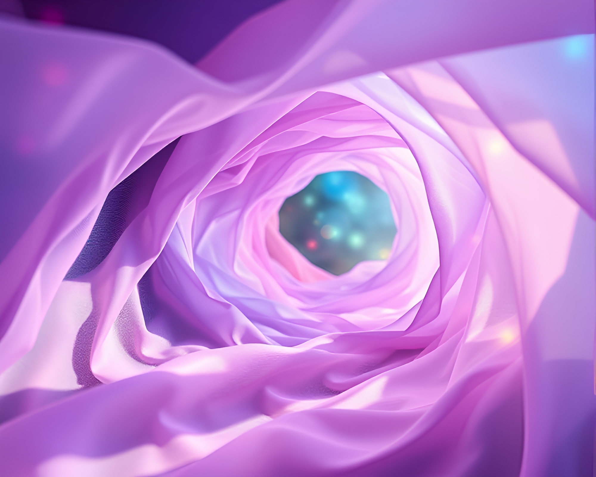 Glass Tunnel Fabric Folds Digital Bloom Composition – free AI stock image