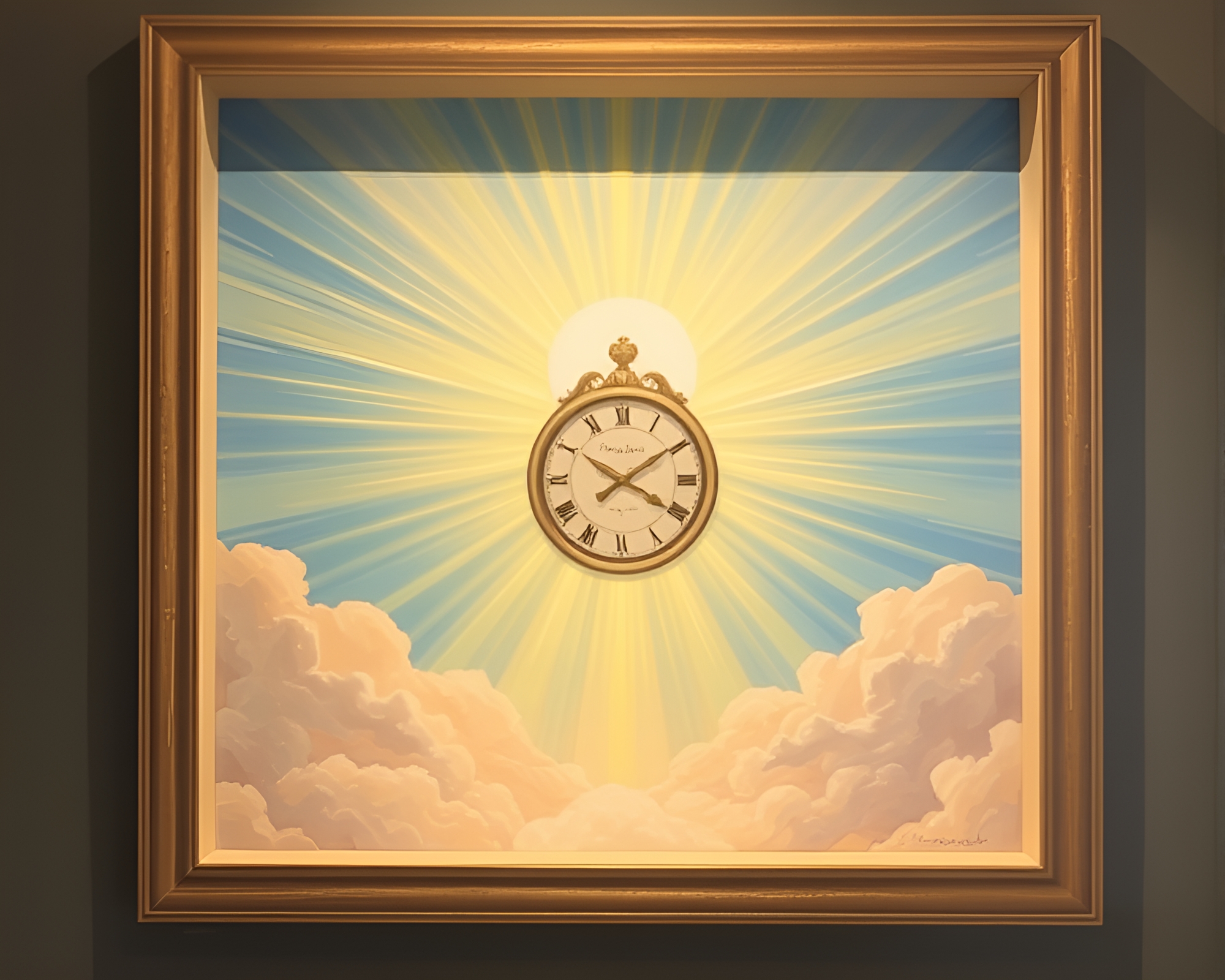 Timeless Clock Tower Embraced by Divine Light – free AI stock image