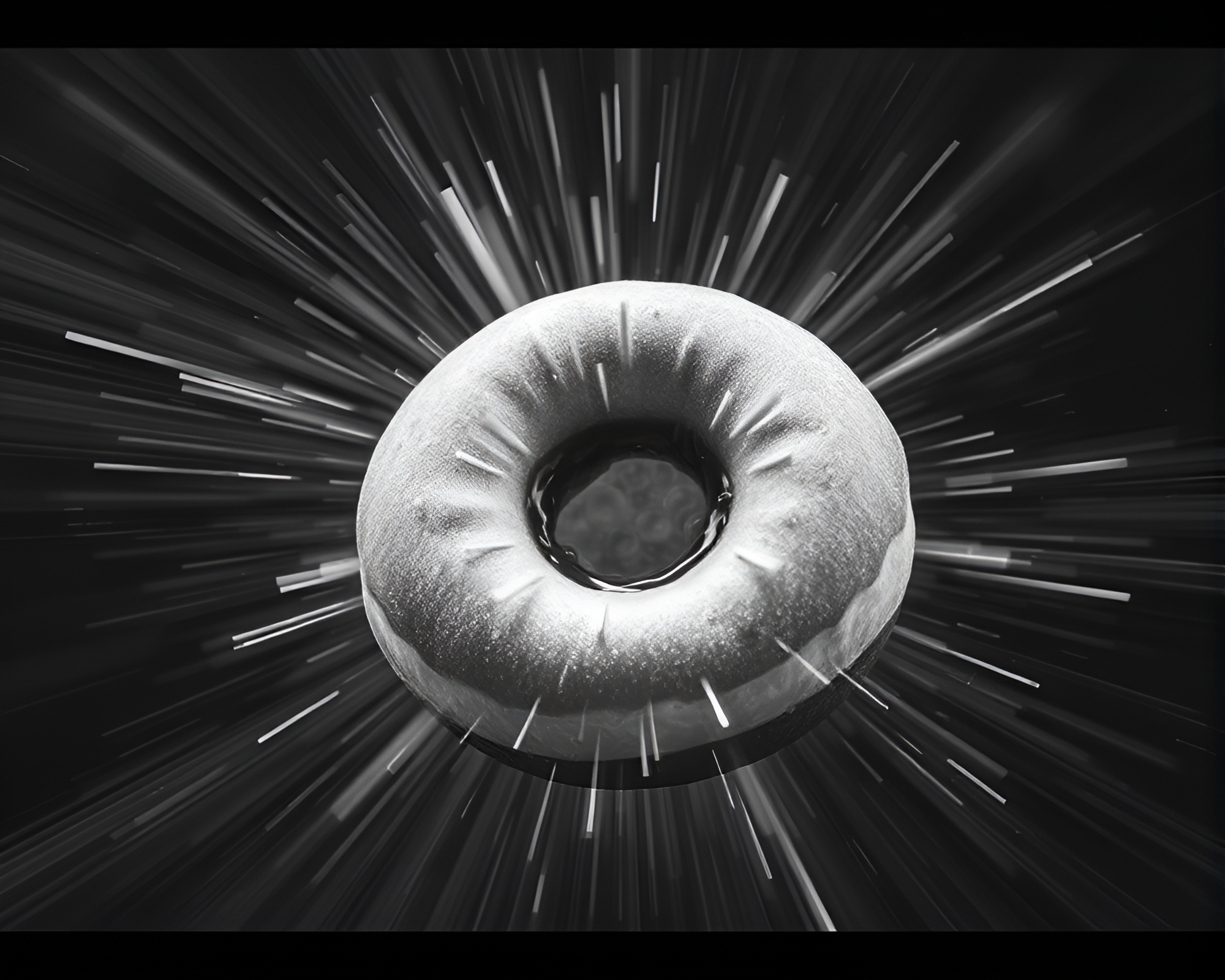 Zoom Burst Engraved Jelly-Filled Doughnut Desolation – free AI stock image