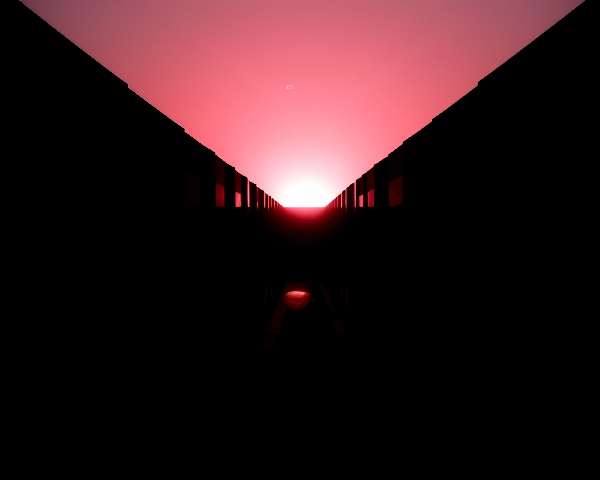 Sunrise Mirror Maze Shadow Silhouette Black-and-White Art – free AI stock image
