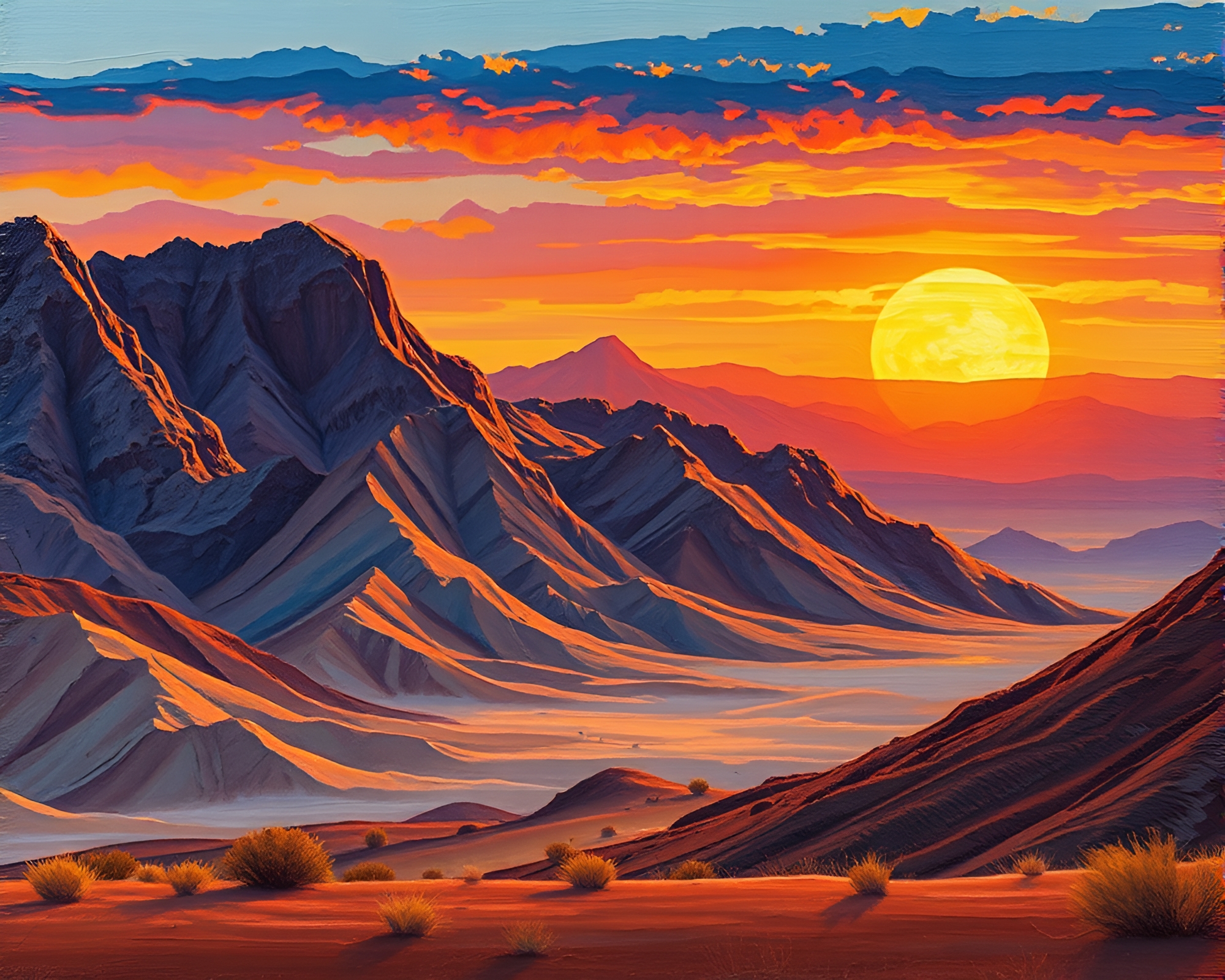 Majestic Owl in Desert Sunset Oil Impasto HDR Photograph – free AI stock image
