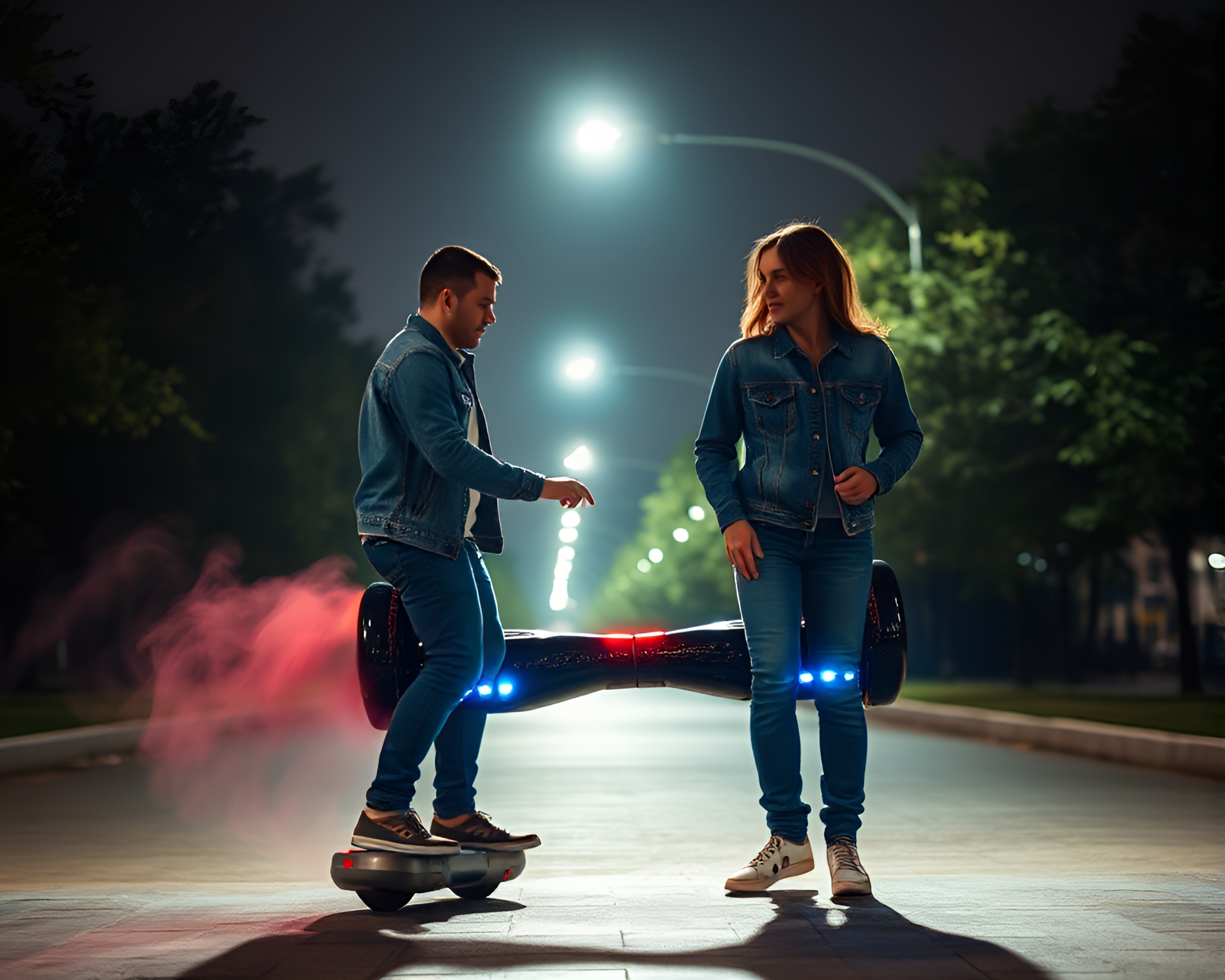Steam Vapor Hoverboard Adventure – free AI stock image