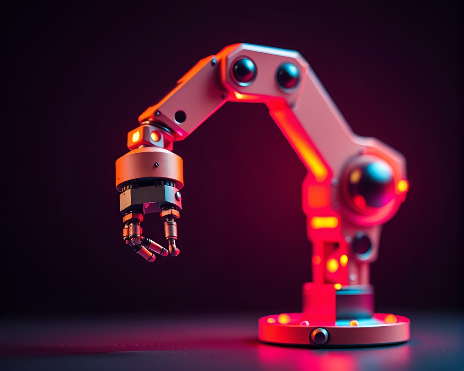 Colorful pixel art with a robotic arm in focus.