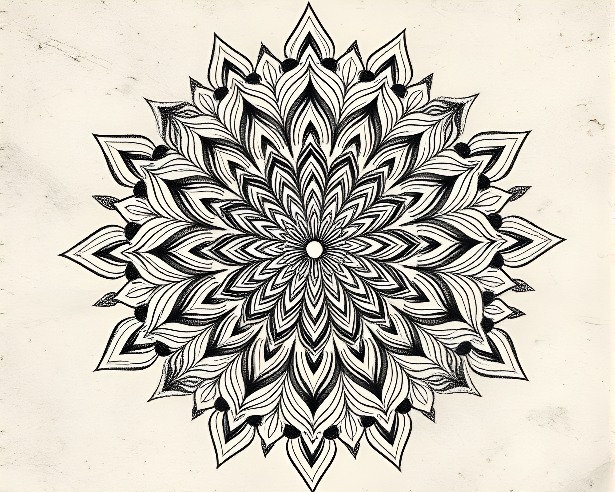 Intricate Mandala Engraved with Etching Lines – free AI stock image