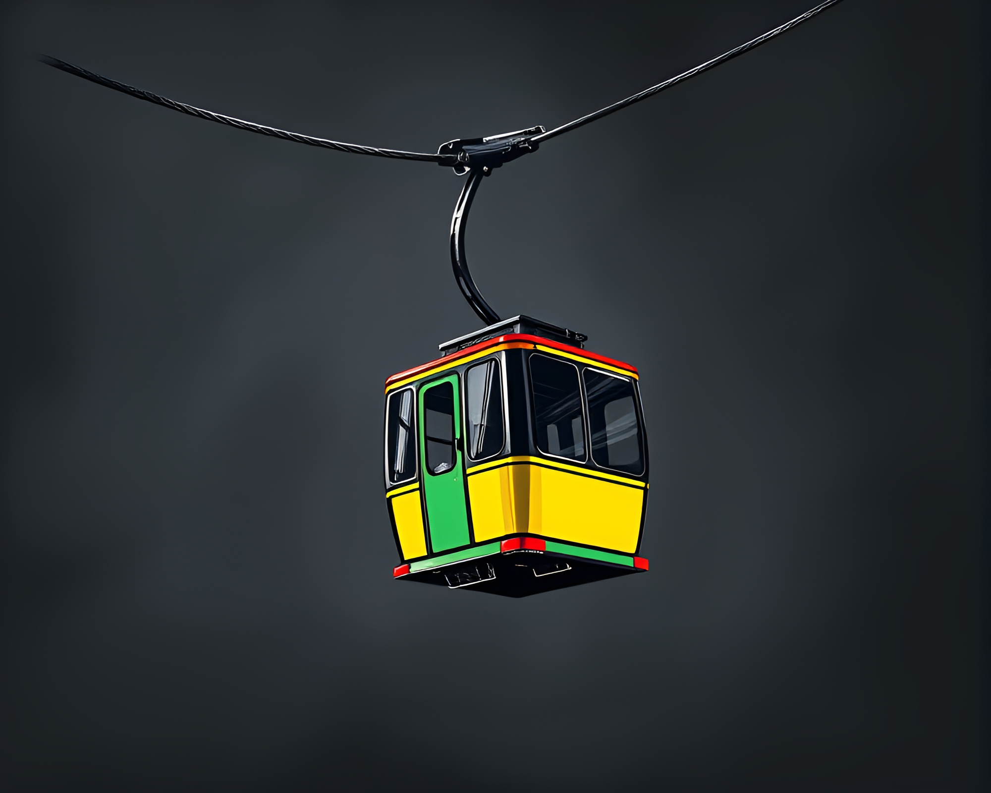 Gondola Lift Technical Illustration with Chalkboard Smudges – free AI stock image