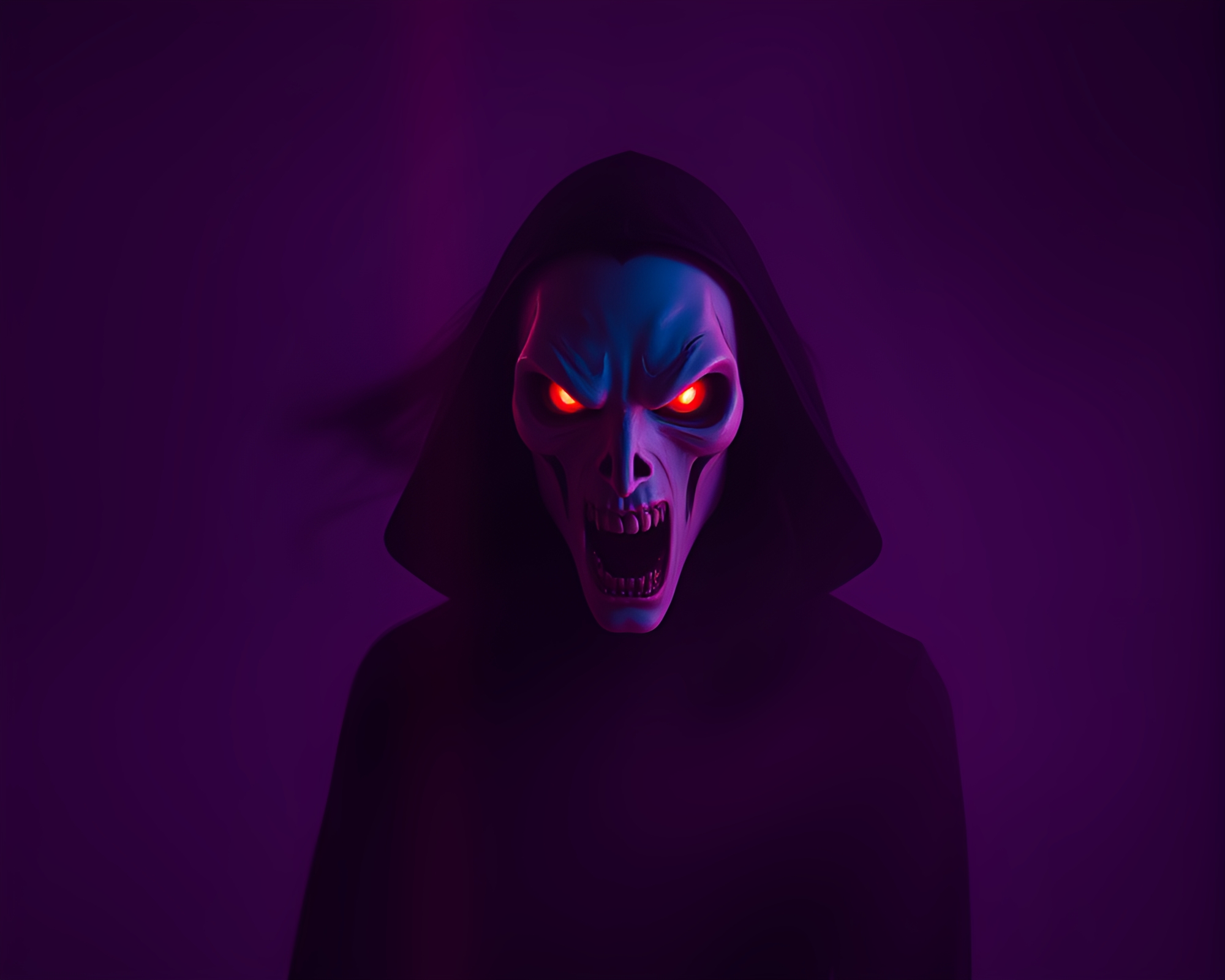 Minimalist Vampire Portrait with Chromatic Aberration – free AI stock image