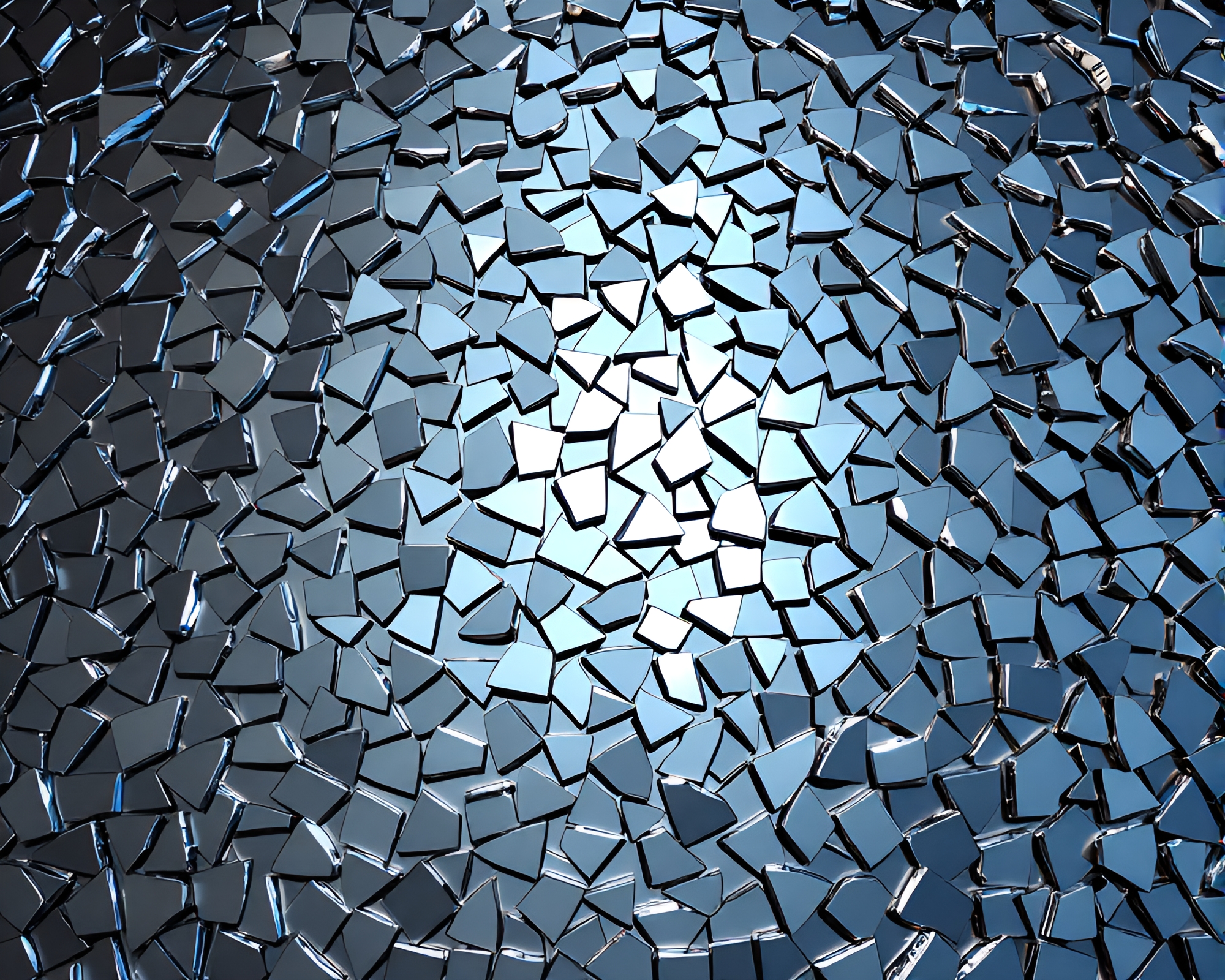 Shattered Mirror Maze Under Bright Light – free AI stock image