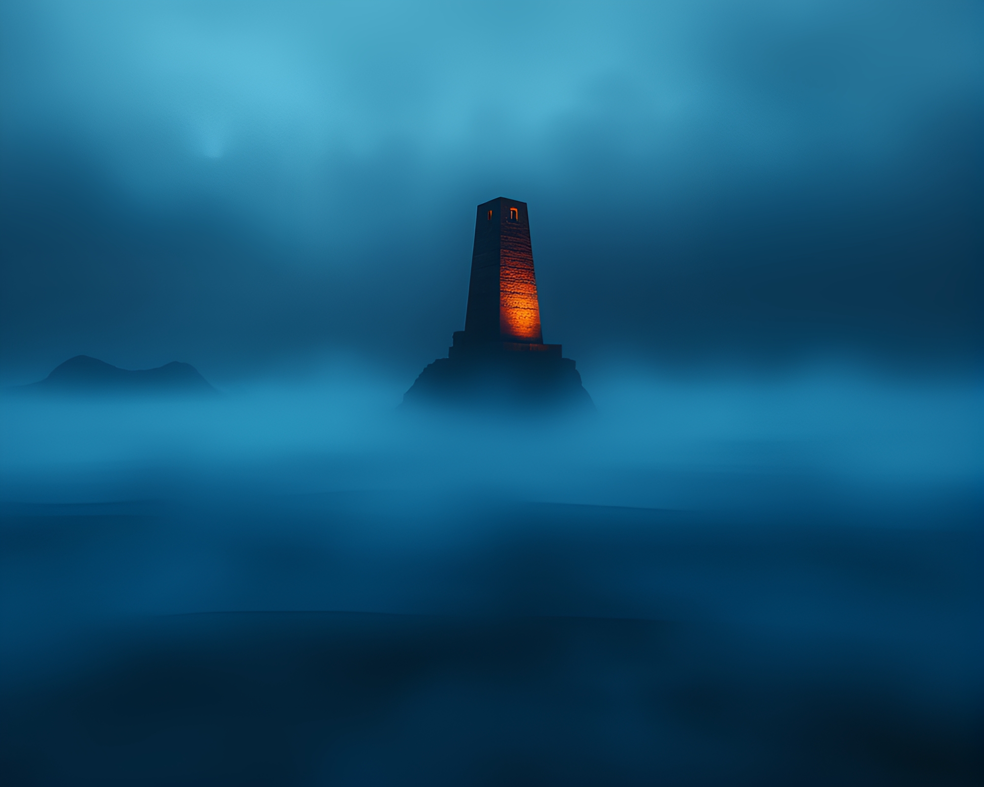 Mystical Obelisk Steeped in Acid Wash Hue – free AI stock image
