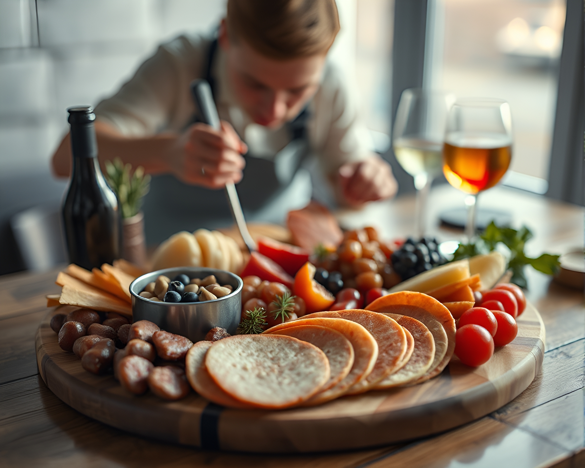 3D Scan Charcuterie Board Composition with Low Saturation Lighting – free AI stock image