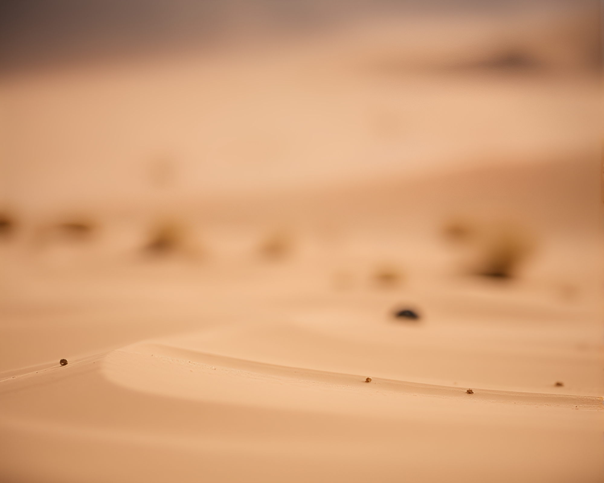 Desert Mirage: Floating Particles Tilt-shift Photography – free AI stock image