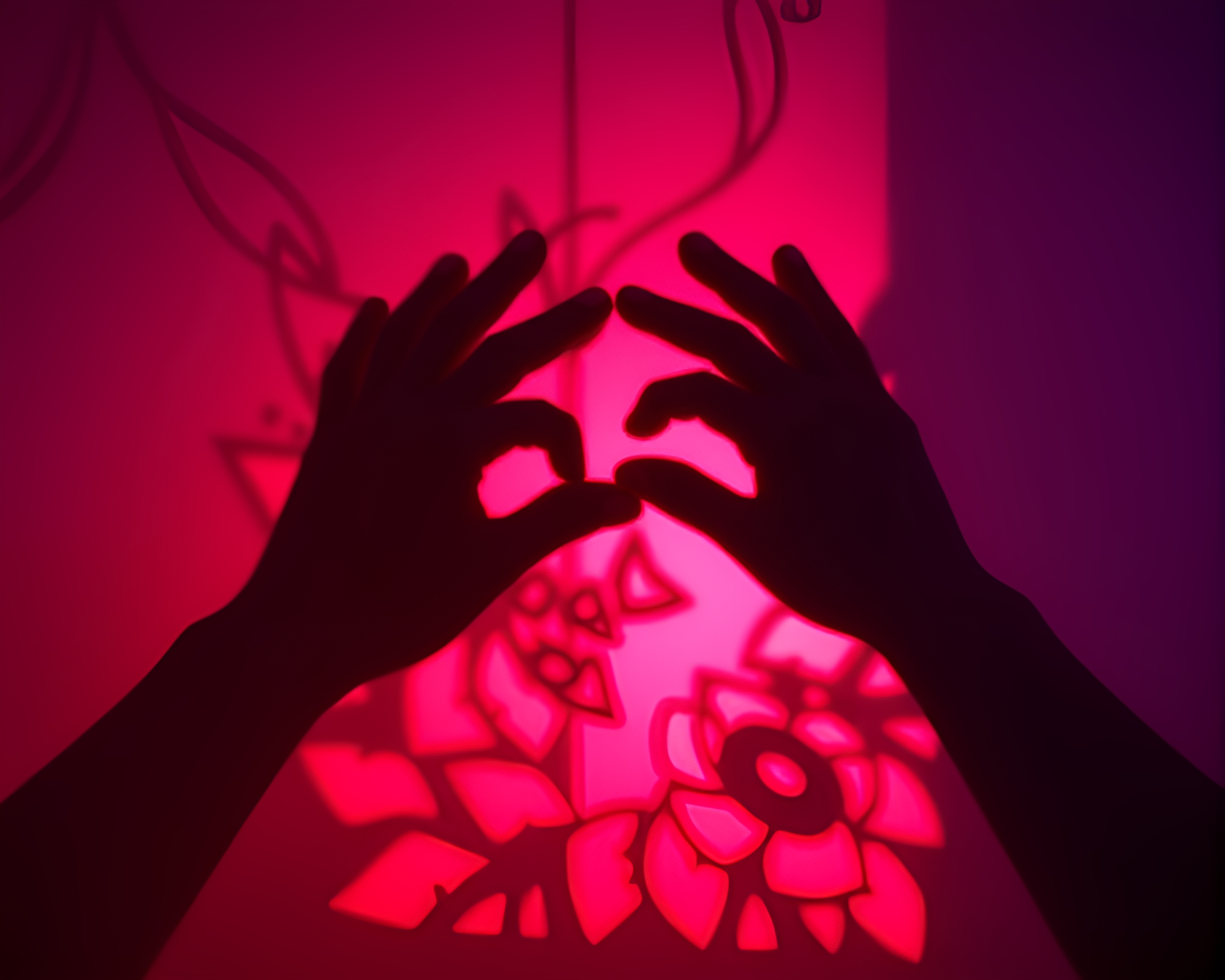 Ethereal Murano Glass Shadow Art Illuminated in Red-Blue – free AI stock image