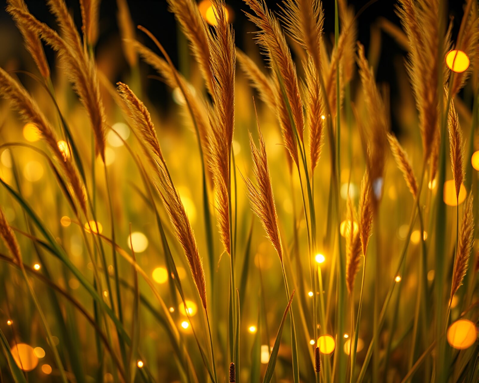 Fractal overlay of Savannah grass under carnival lights